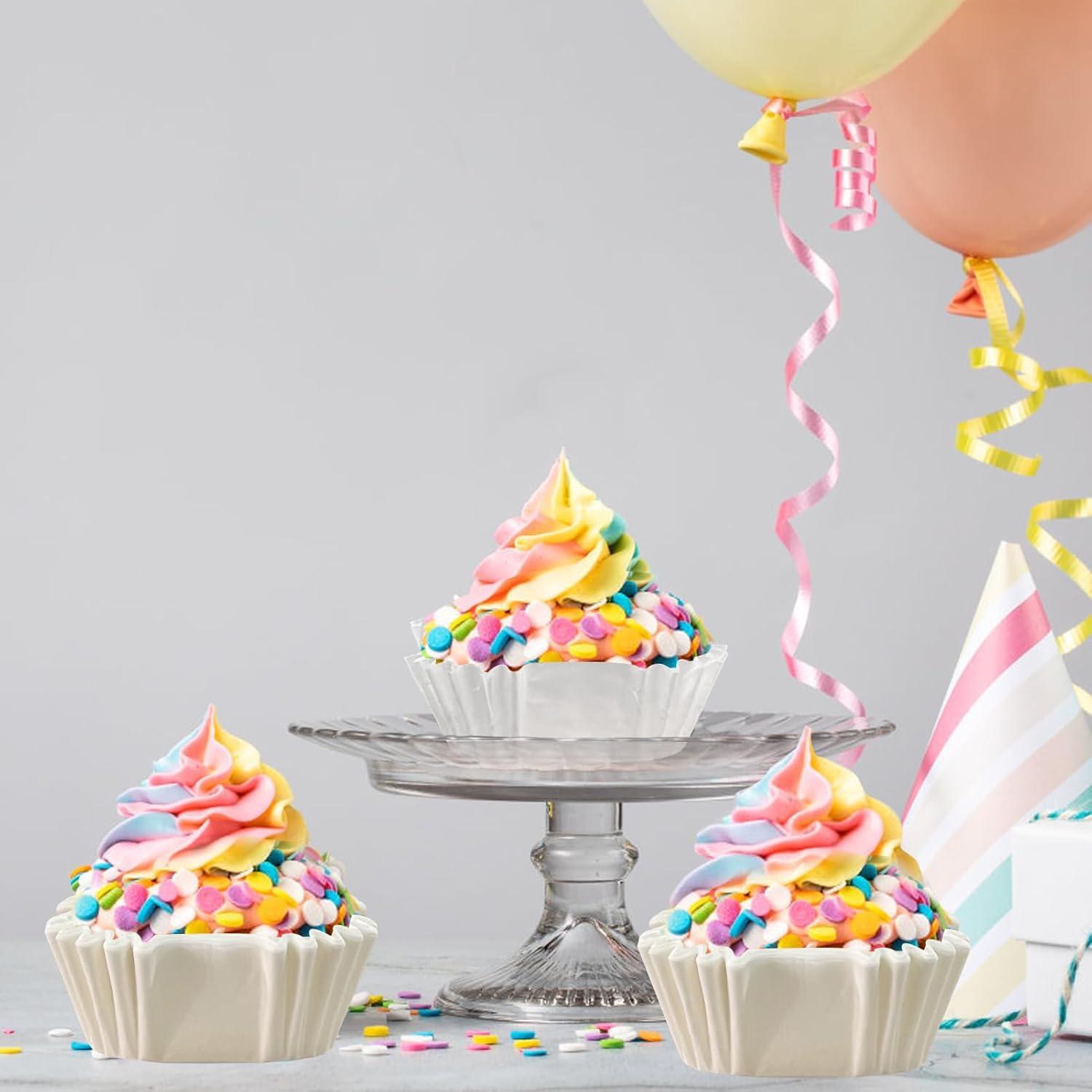 1000 Forros de Cupcake Cuadrados Desechables YEXEXINM Blancos