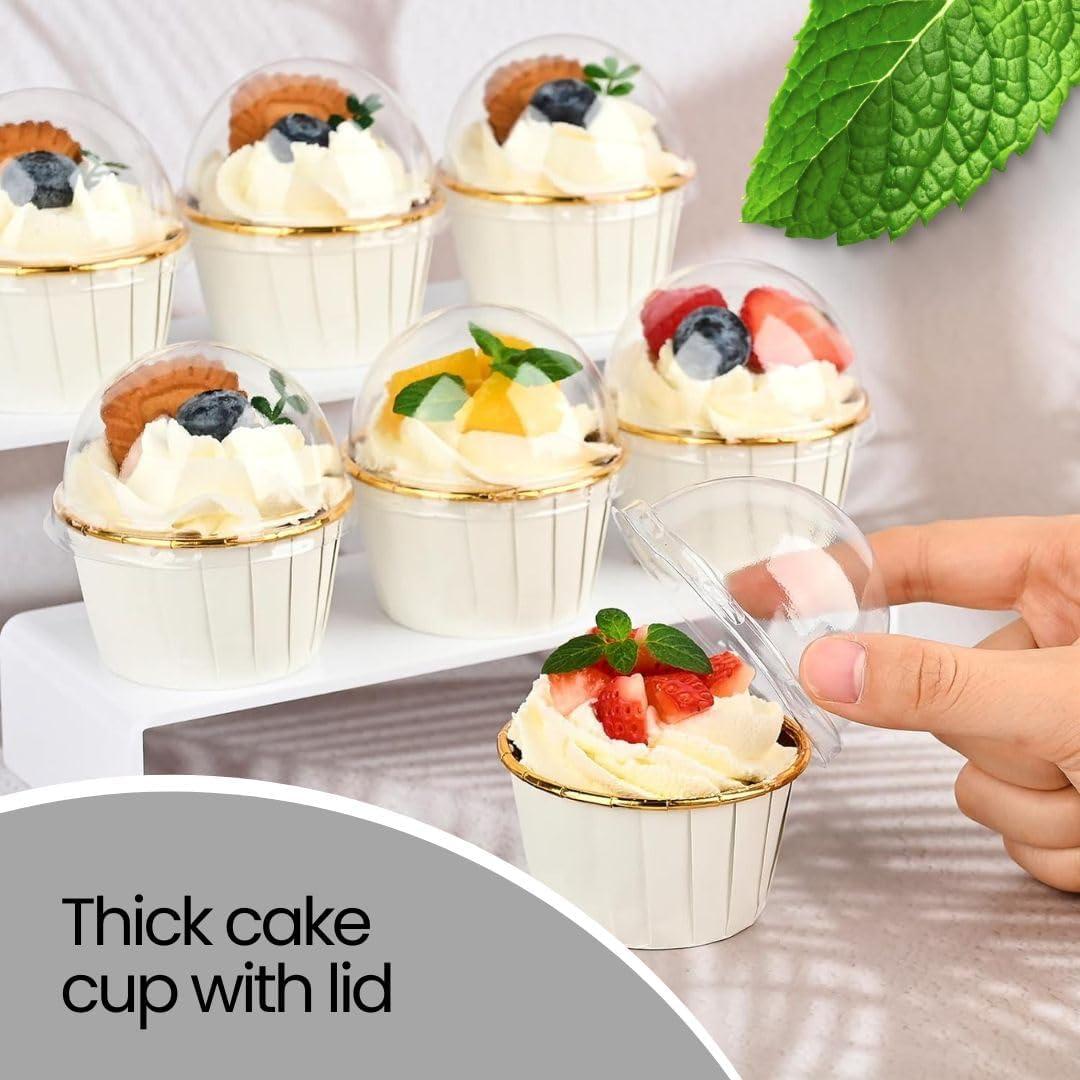 Paquete de 50 forros de aluminio Miliocry para cupcakes 3.5 oz