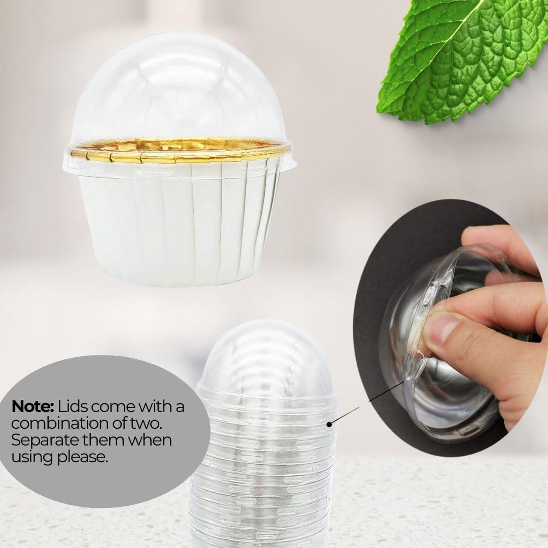 Paquete de 50 forros de aluminio Miliocry para cupcakes 3.5 oz