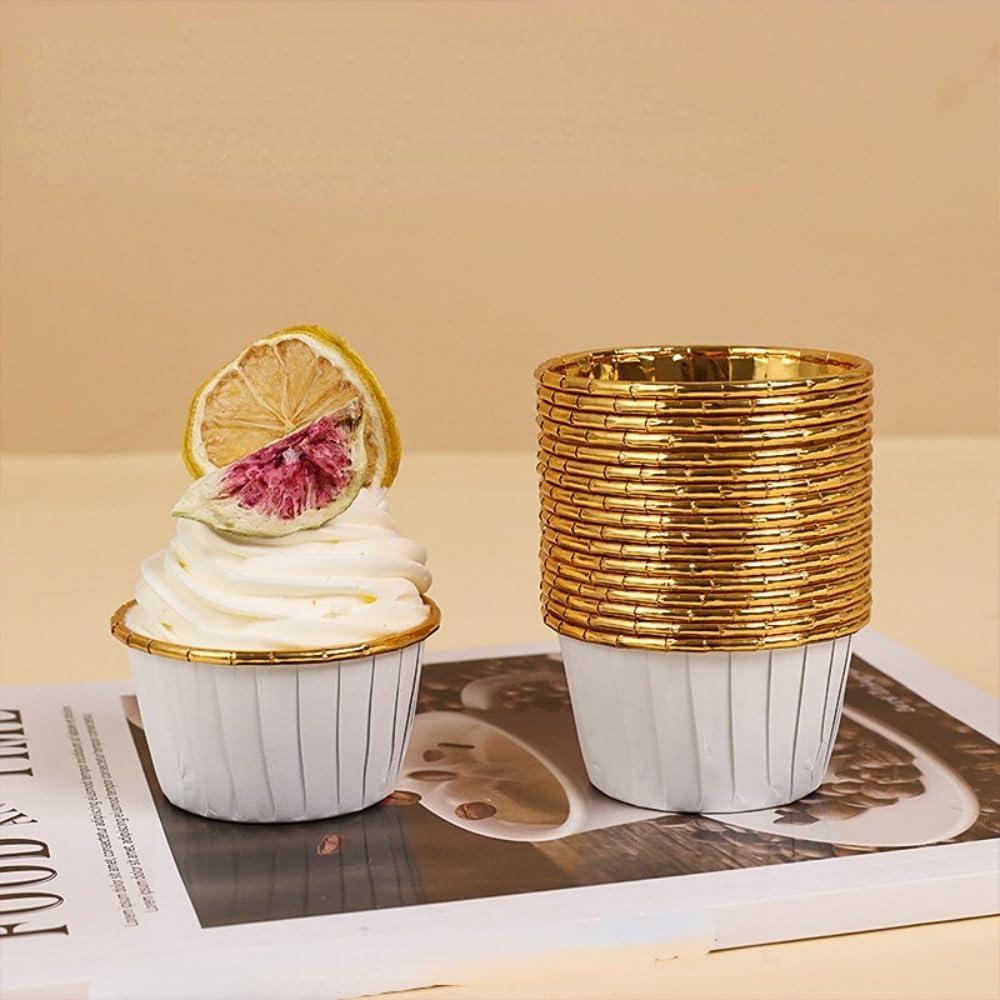 Paquete de 50 forros de aluminio Miliocry para cupcakes 3.5 oz