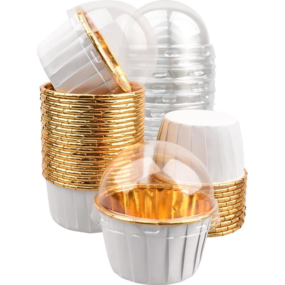 Paquete de 50 forros de aluminio Miliocry para cupcakes 3.5 oz