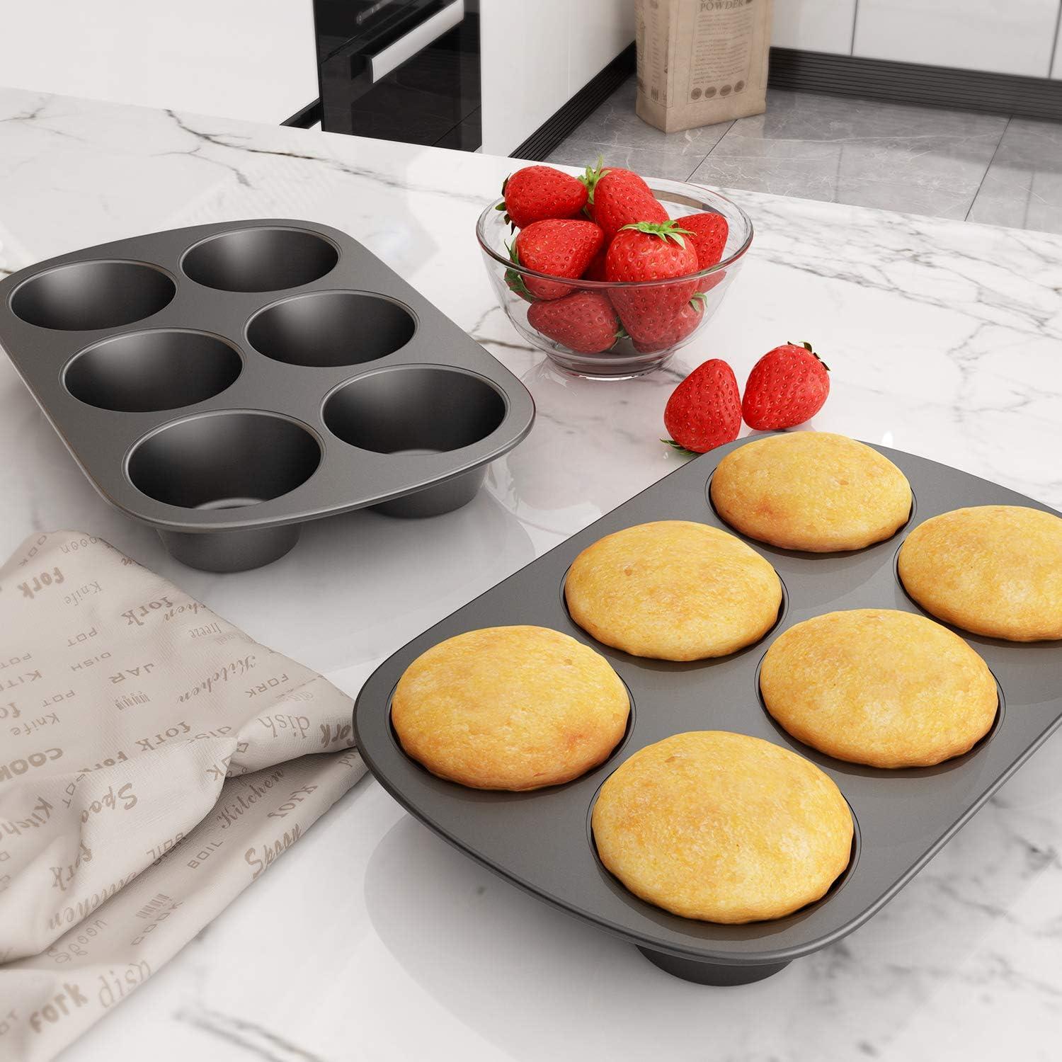 Molde para Muffin Jumbo Tiawudi 3 Piezas 6 Tazas Antiadherente