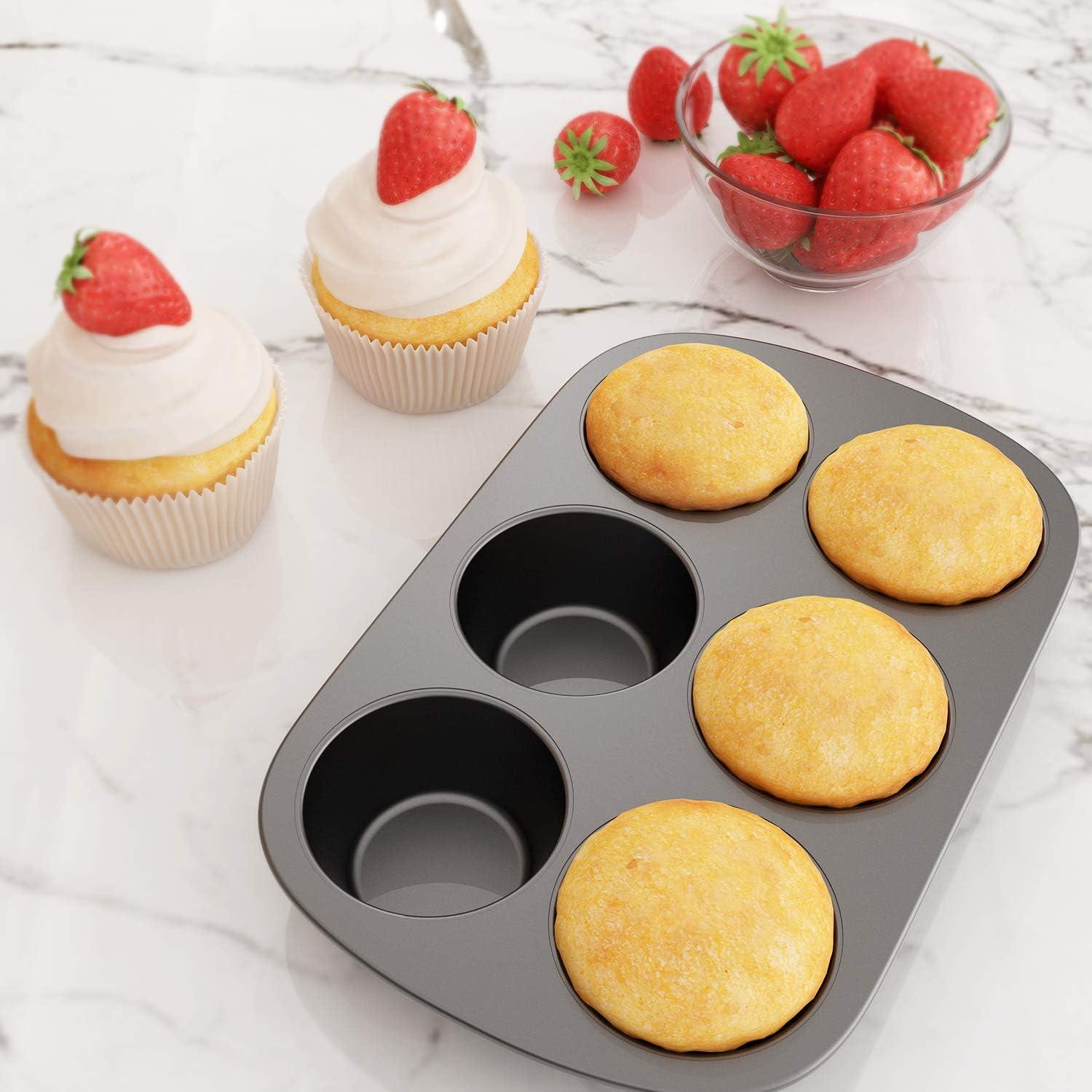 Molde para Muffin Jumbo Tiawudi 3 Piezas 6 Tazas Antiadherente