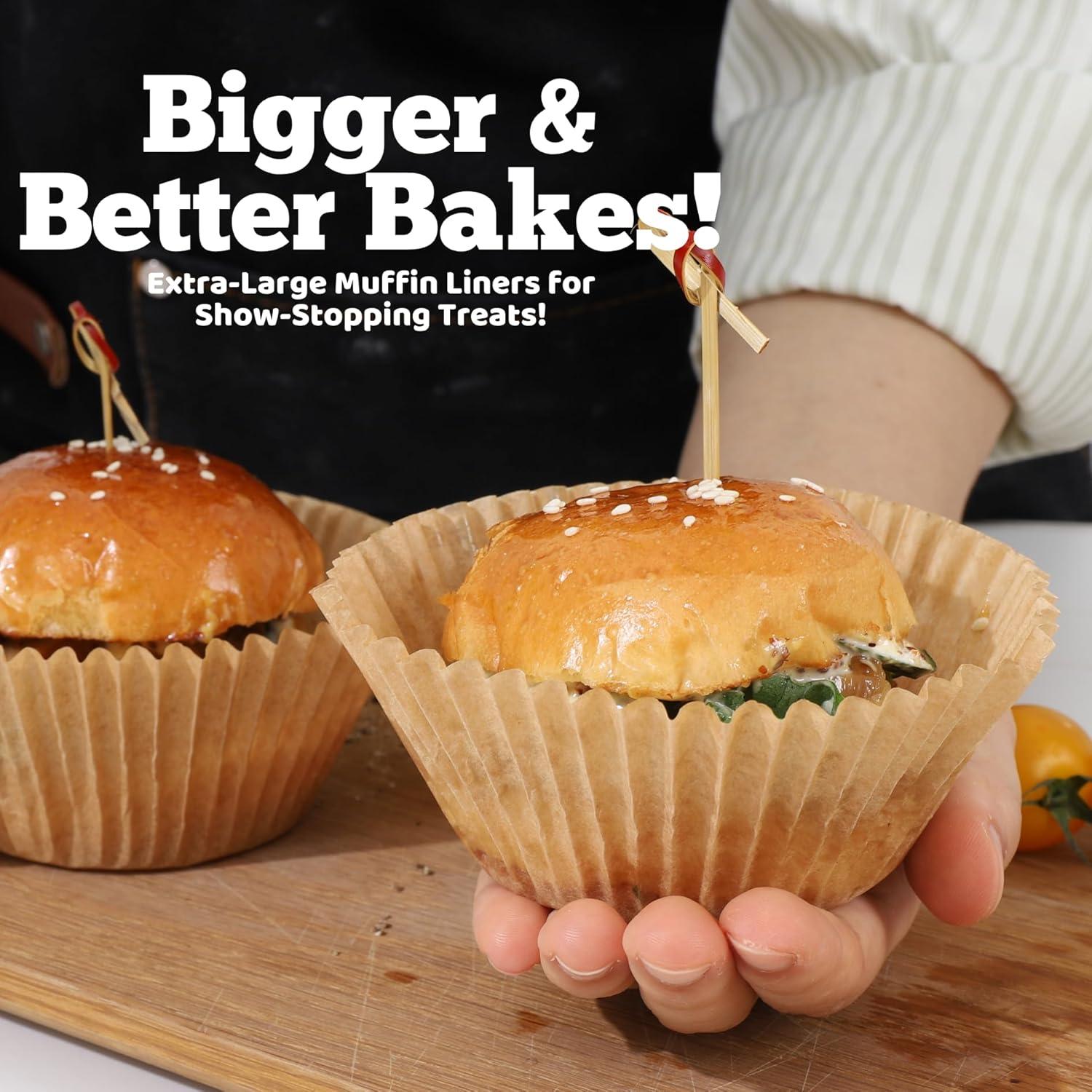 Forros de Muffin Jumbo Bake Buddies - 600 Piezas Marrones