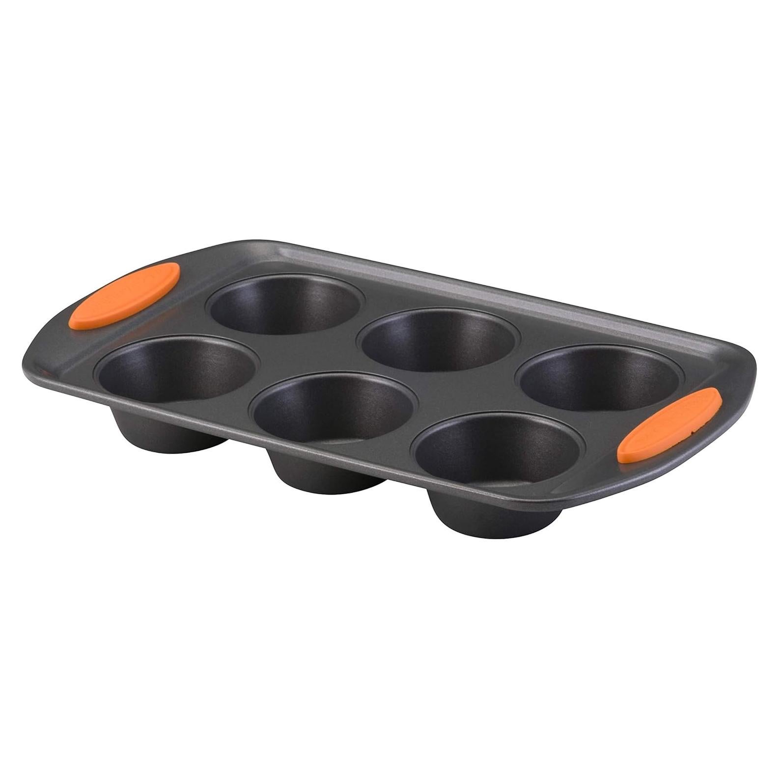 Molde para Muffins Antiadherente Rachael Ray 6 Tazas Naranja