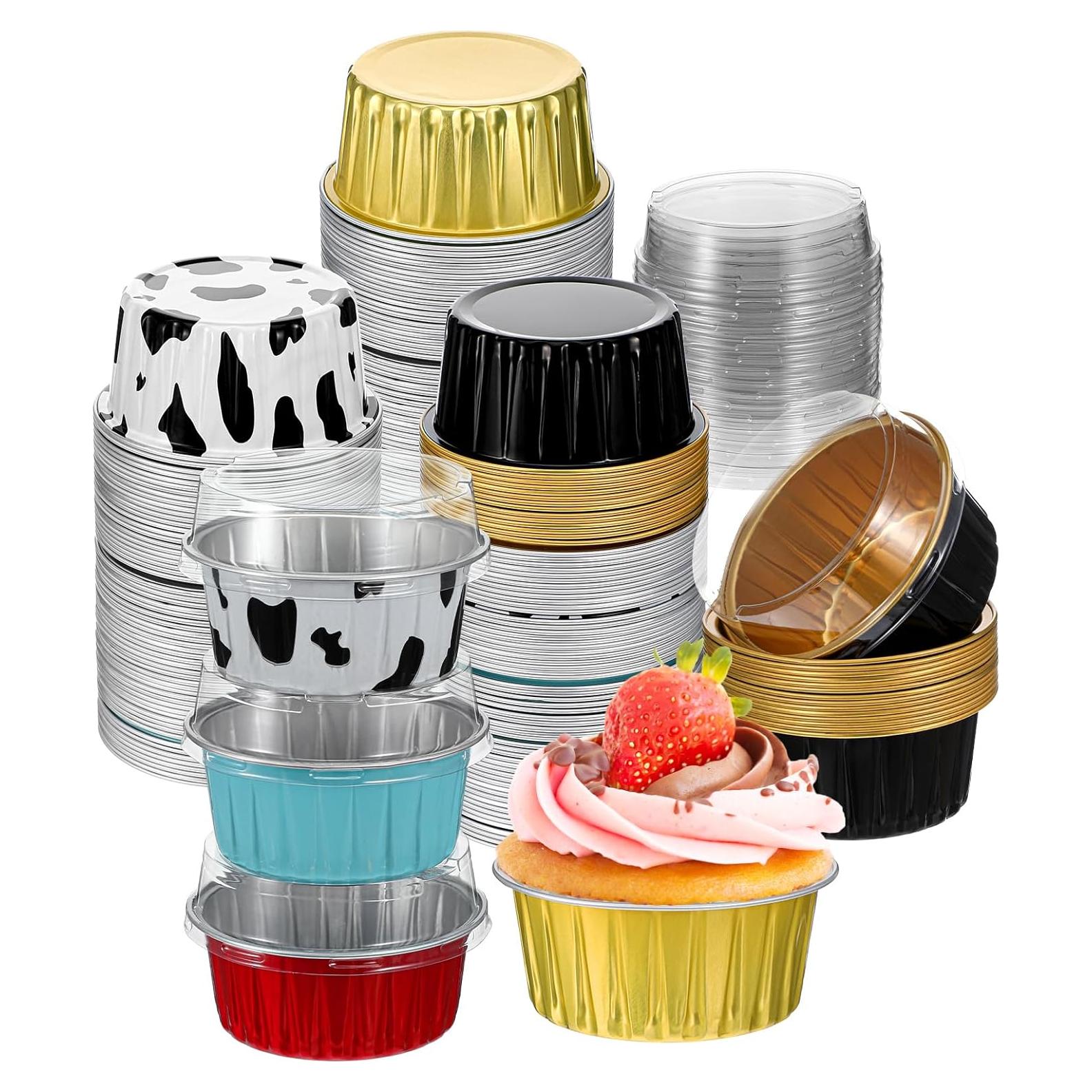 120 Moldes de Hornear de Aluminio 150 ml Wutfuooo - 8 Colores