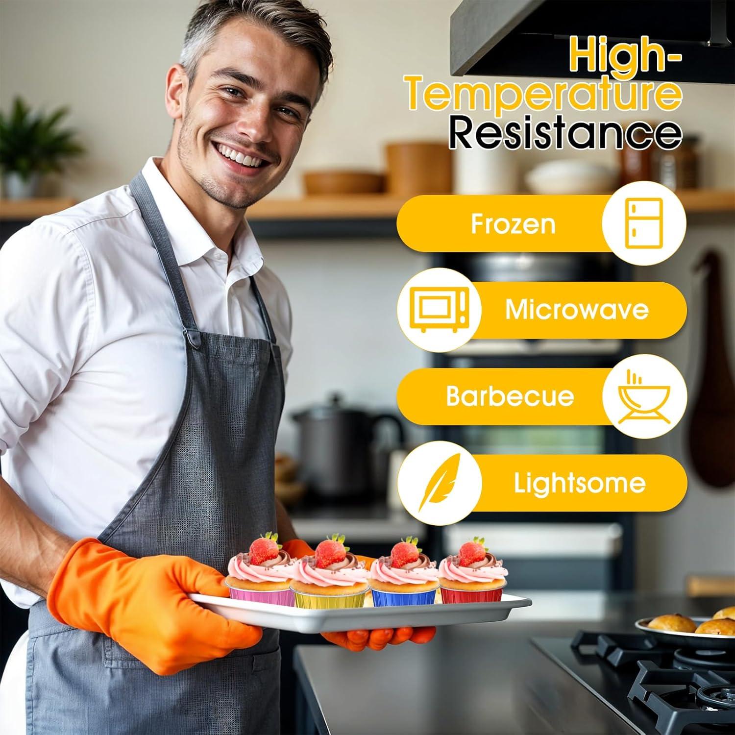 120 Moldes de Hornear de Aluminio 150 ml Wutfuooo - 8 Colores