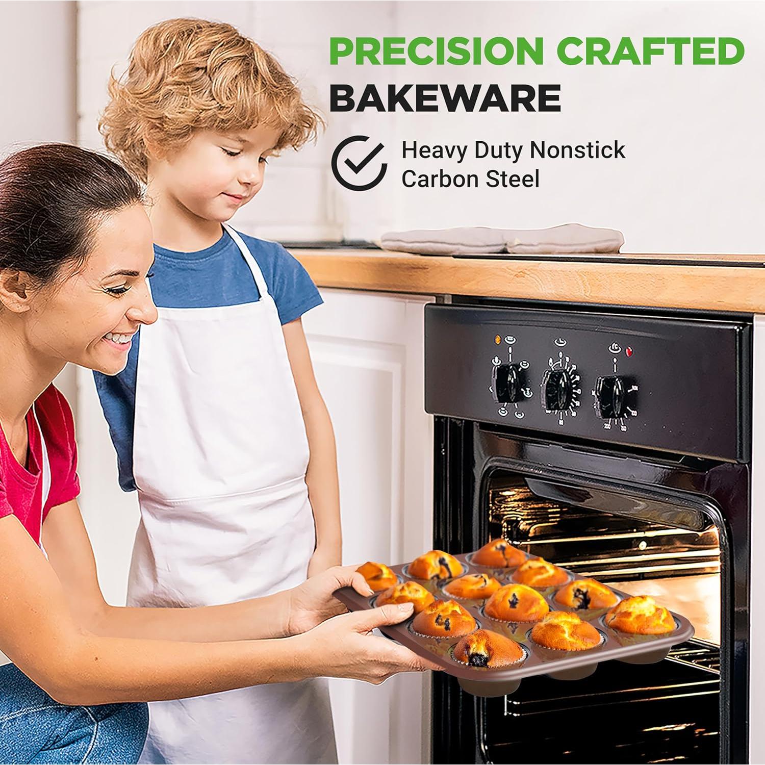 Moldes para Muffin NutriChef 4 Piezas Antiadherentes 12 Cavidades