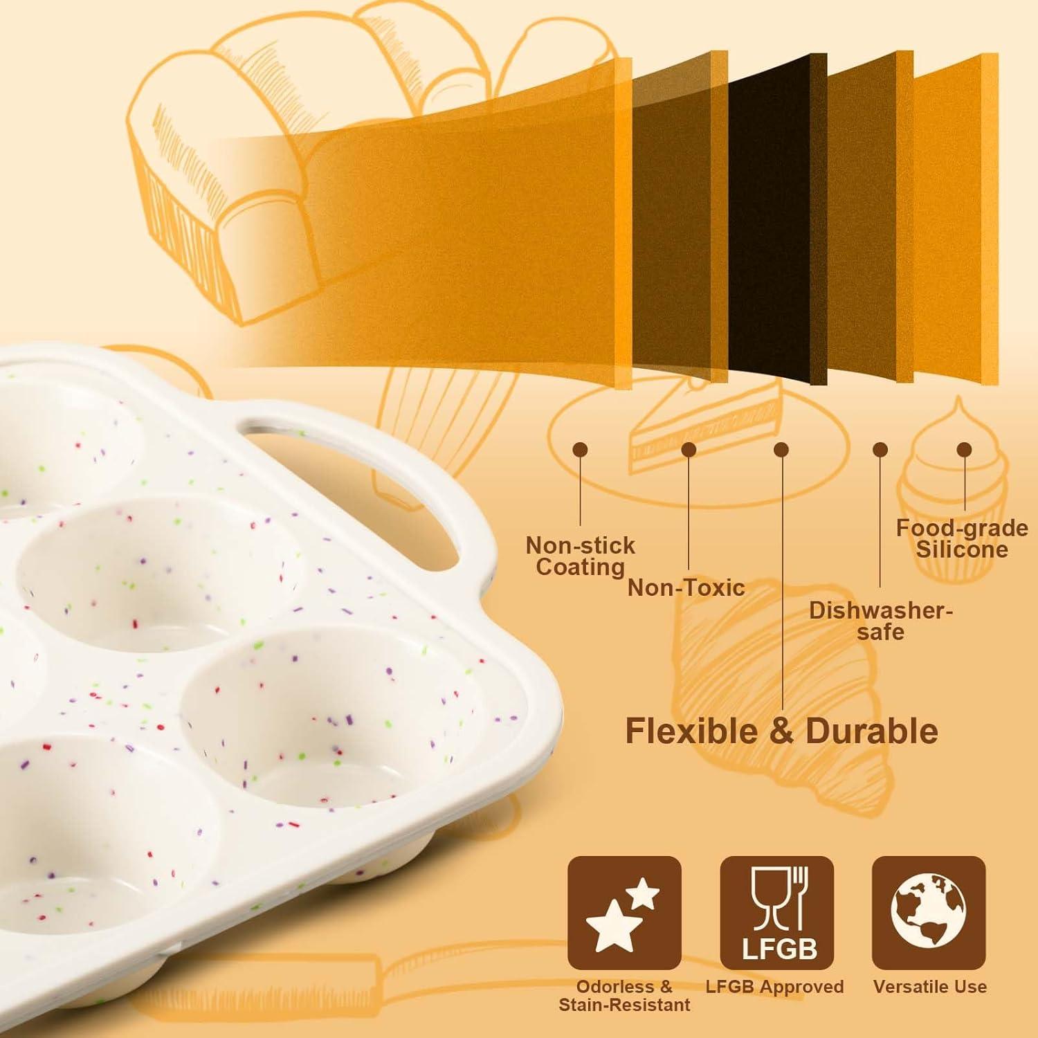 2 Moldes de Silicona SiliFine para Muffins con 200 Forros