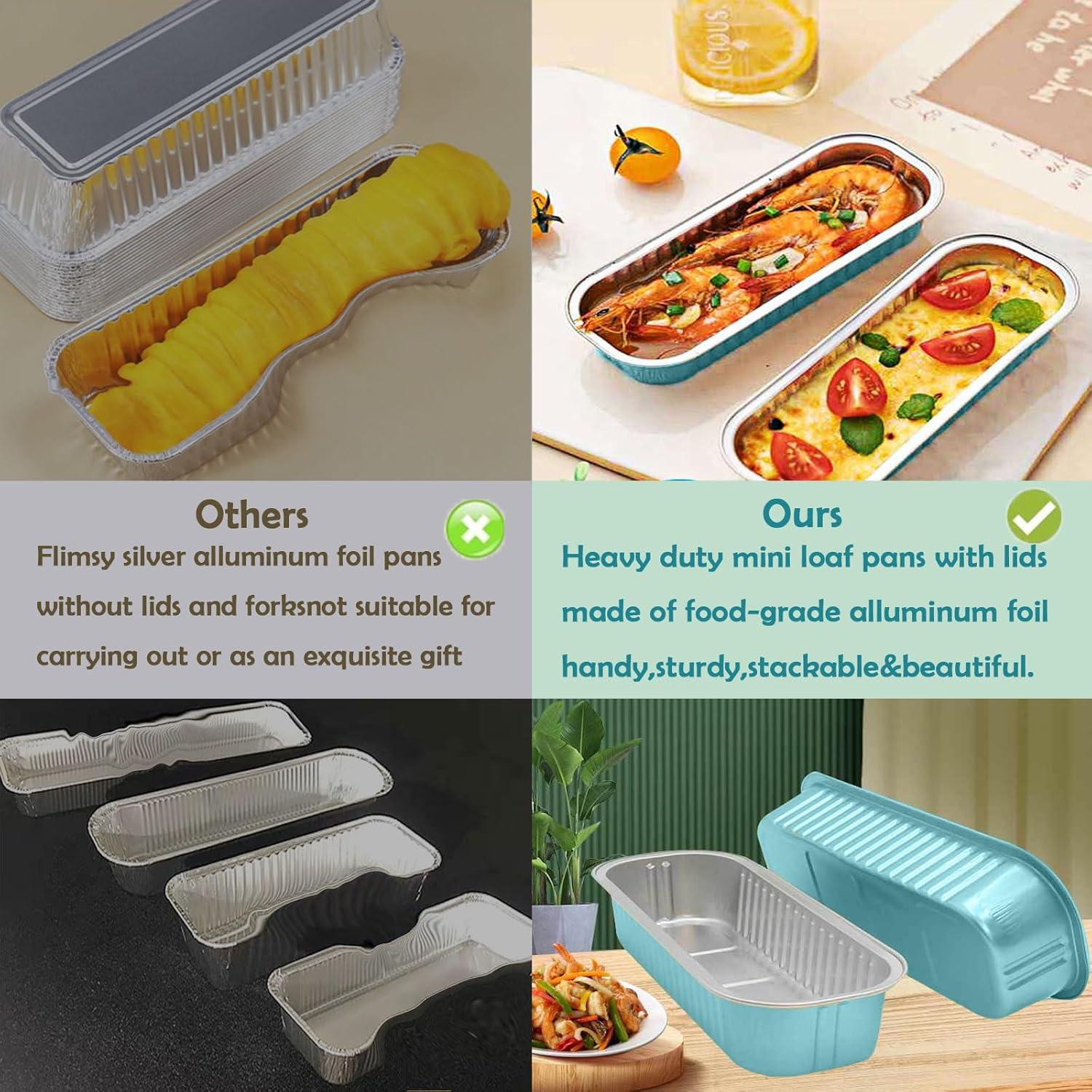 Paquete de 12 moldes para pan mini MJPCUAU aluminio 16.5x6.4cm