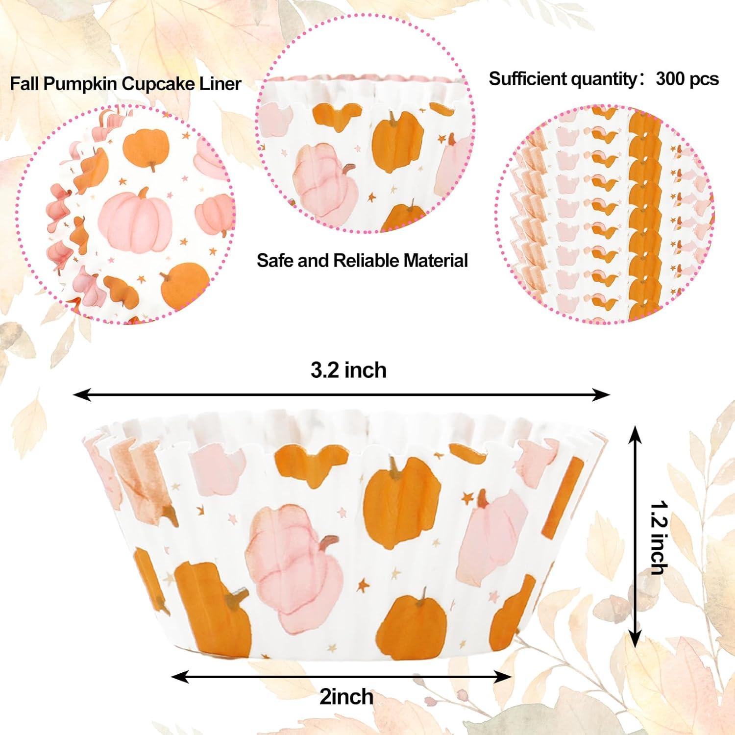 Forros de Cupcake Otoño 300 Piezas Whaline 5.08 cm Papel