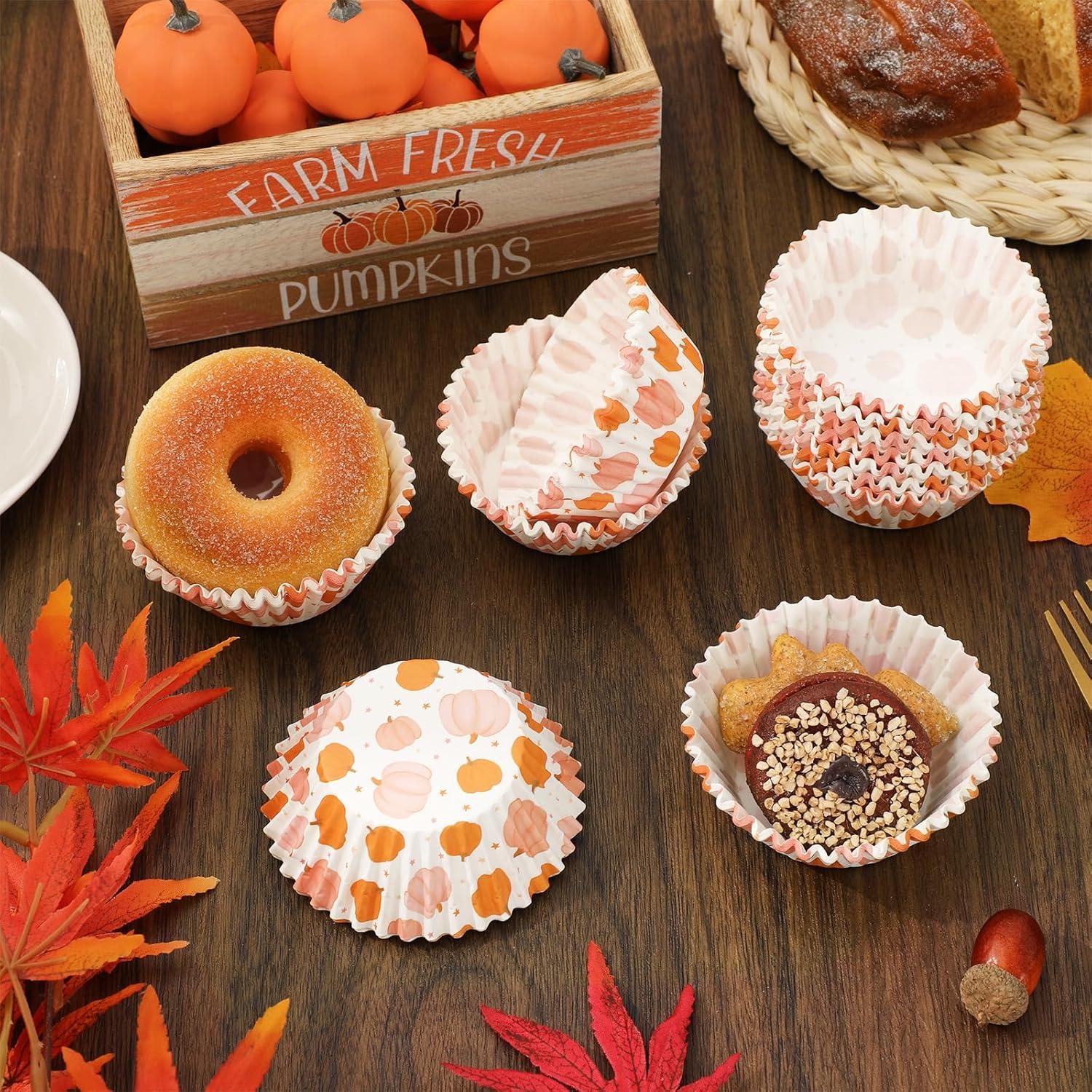 Forros de Cupcake Otoño 300 Piezas Whaline 5.08 cm Papel
