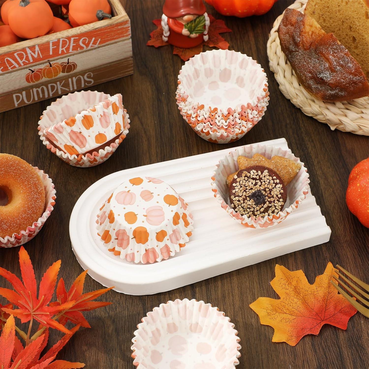 Forros de Cupcake Otoño 300 Piezas Whaline 5.08 cm Papel