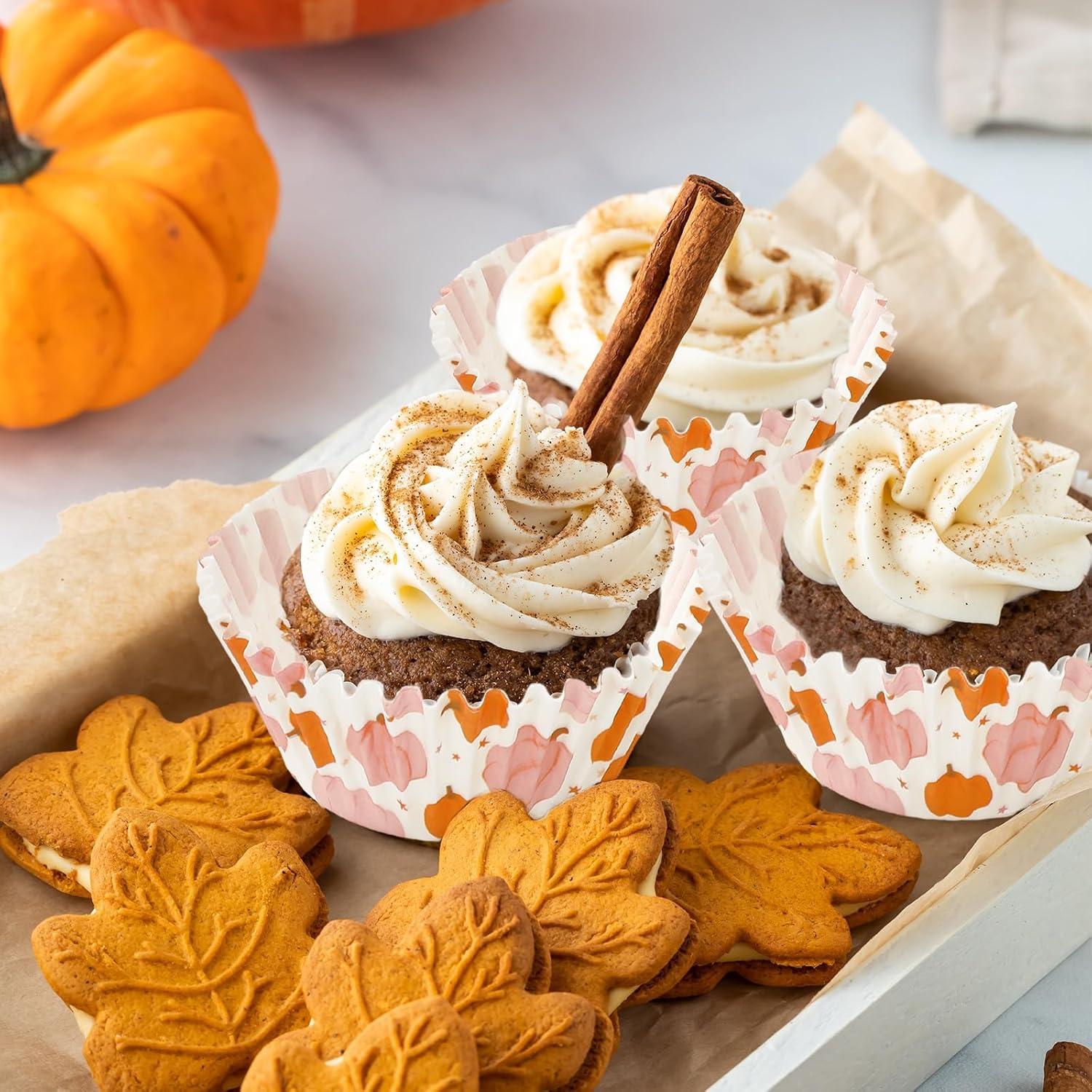 Forros de Cupcake Otoño 300 Piezas Whaline 5.08 cm Papel