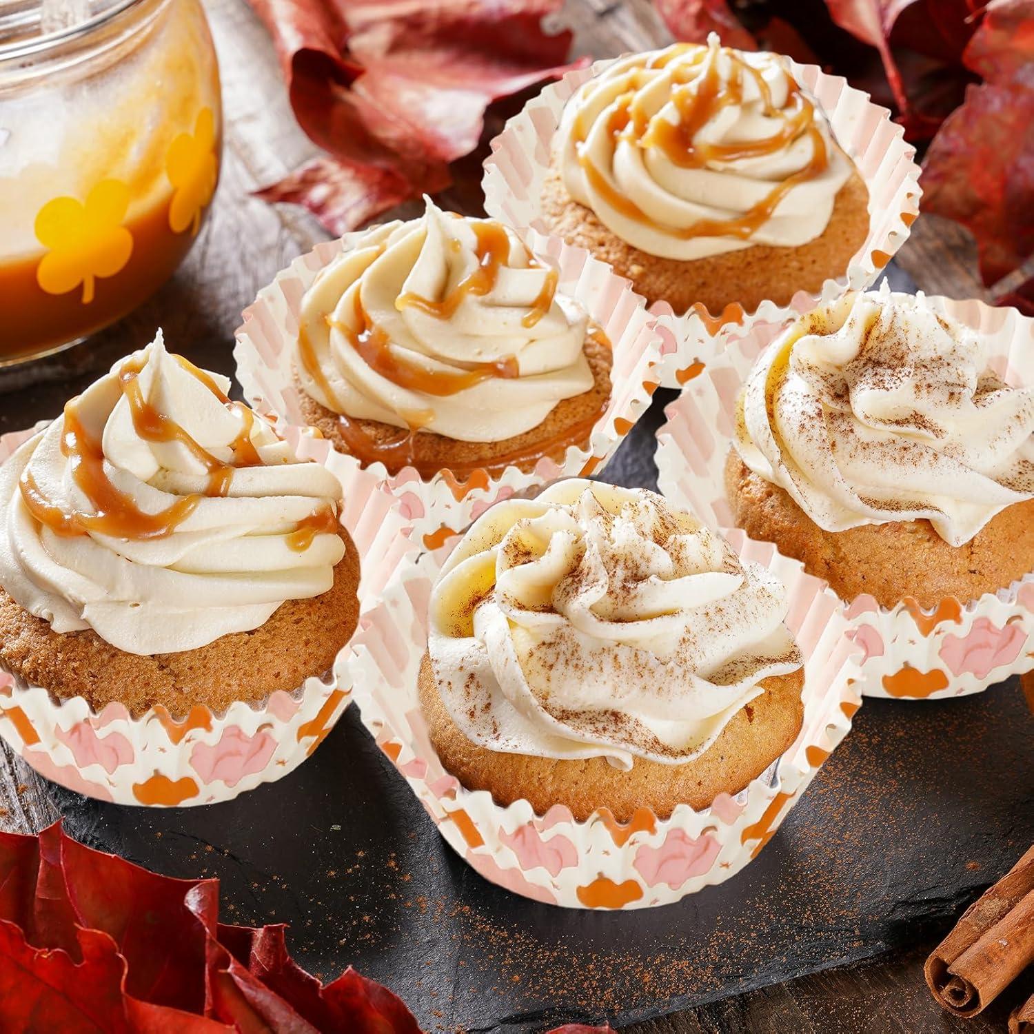 Forros de Cupcake Otoño 300 Piezas Whaline 5.08 cm Papel