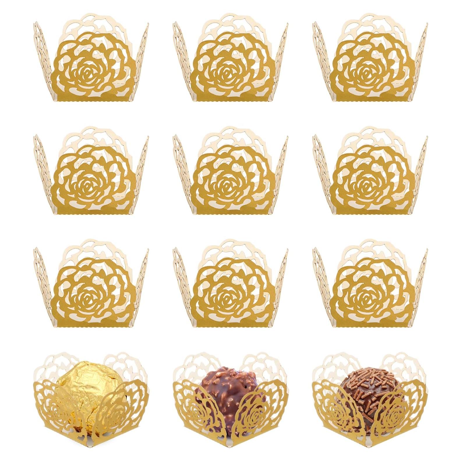 Forros de Cupcake Cuadrados Toyvian 50 Piezas Papel Kraft