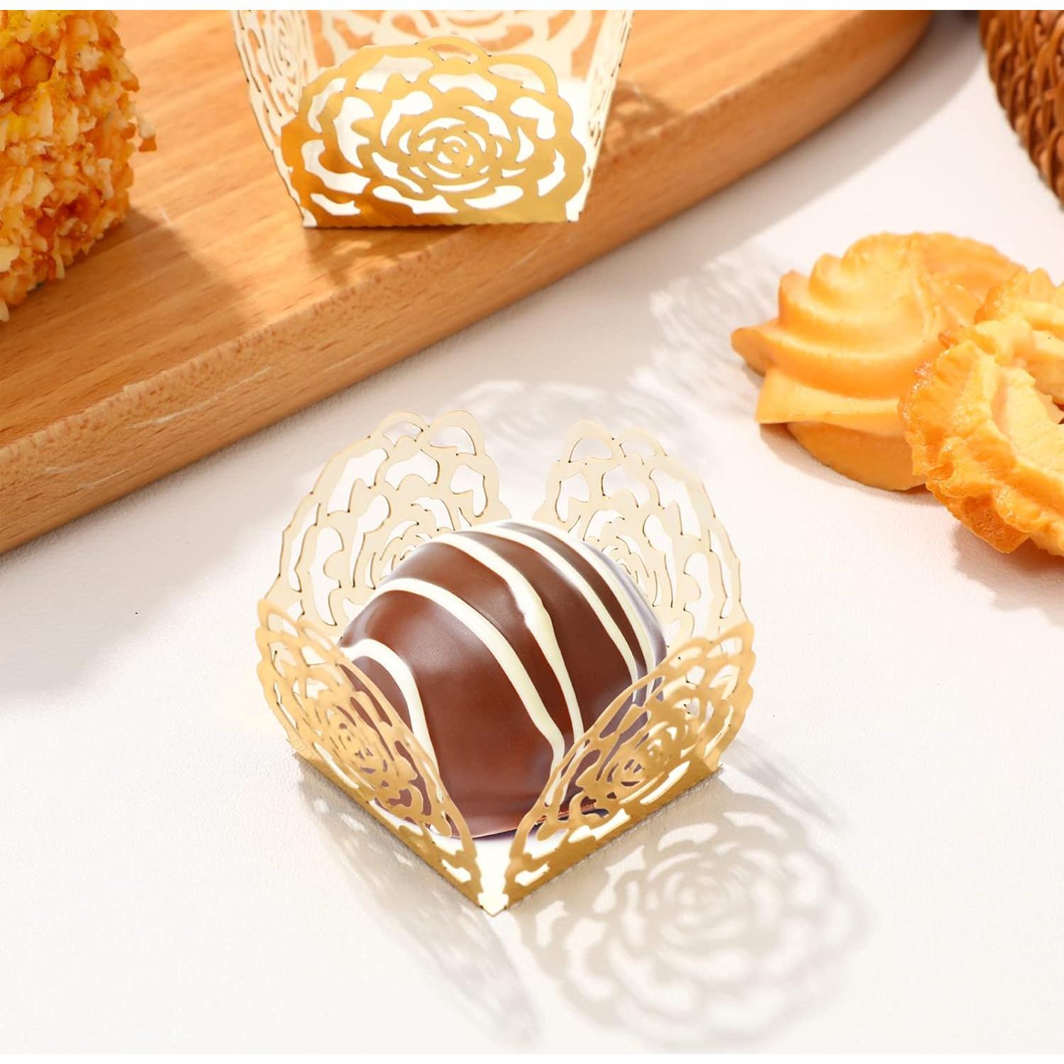 Forros de Cupcake Cuadrados Toyvian 50 Piezas Papel Kraft