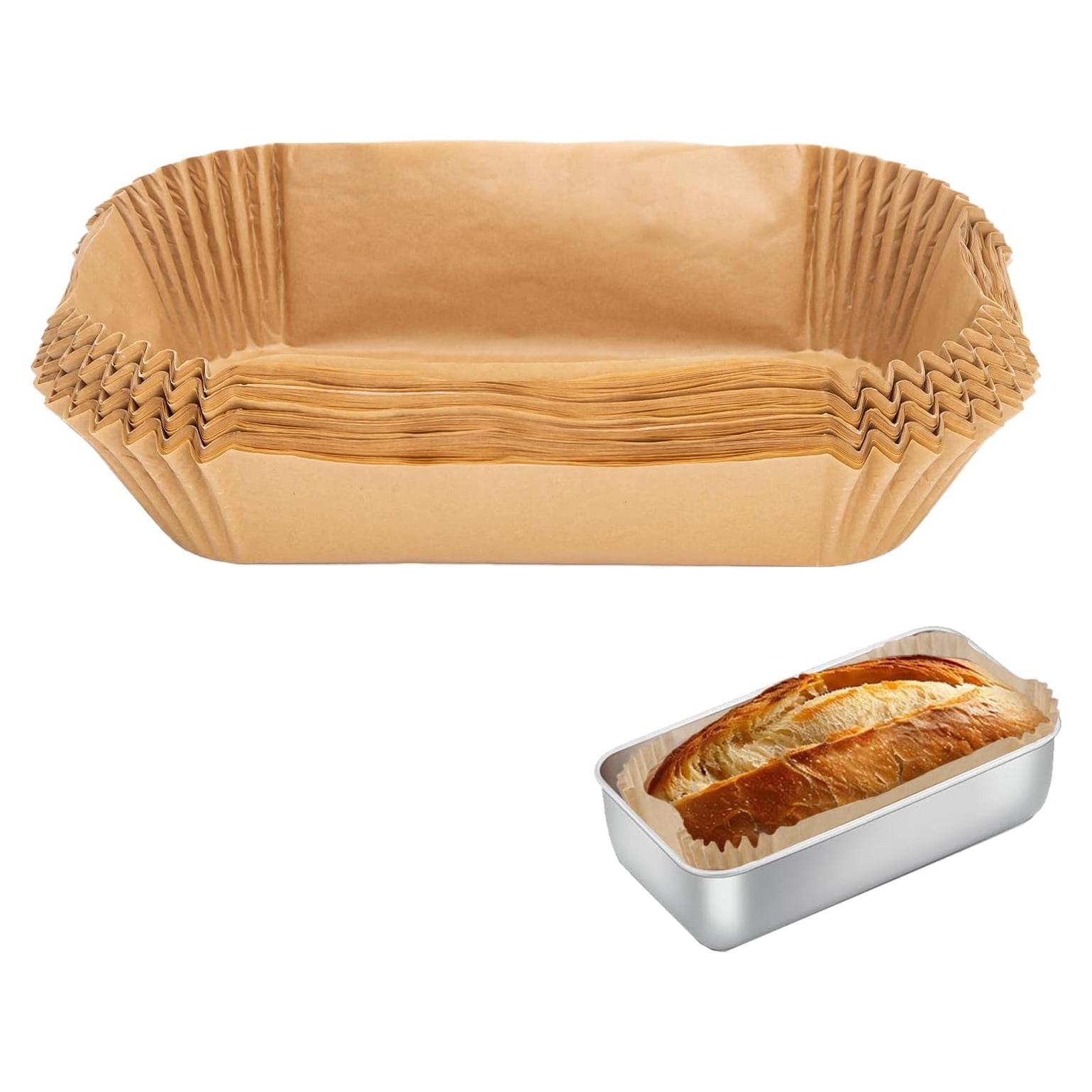 100 Forros de Molde para Pan Eiszhjk 23x13 cm Antiadherente