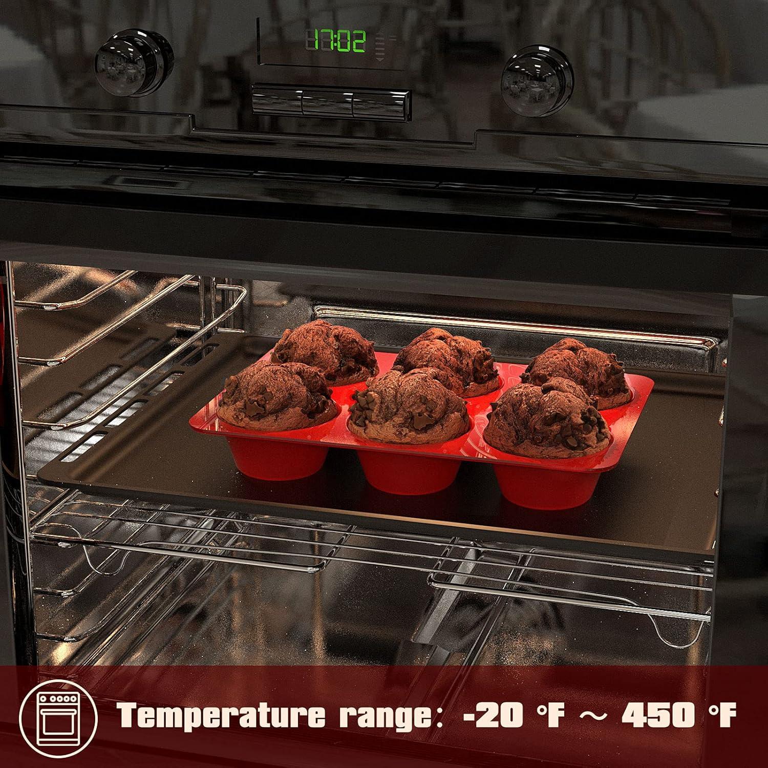 Molde para Muffin Jumbo SILIVO - 2 Paquetes de 6 Tazas Antiadherente