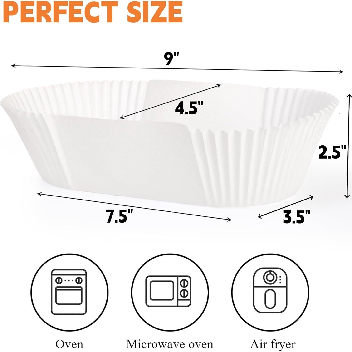 Forros Desechables para Hornear Pan LEGUMMY 50 Piezas 22.86x11.43 cm