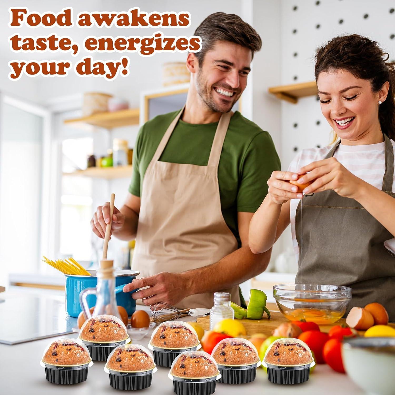 200 Forros para Cupcakes Gandeer 125 ml Aluminio Negro Oro