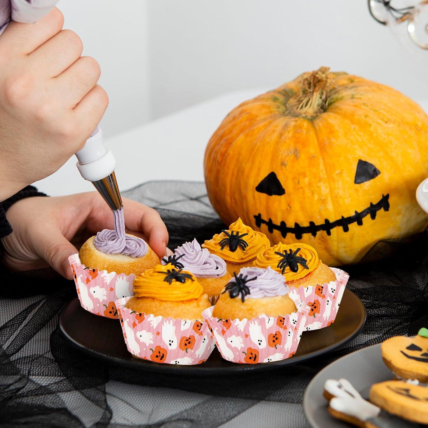 Forros de Cupcake Halloween 300 Pcs Whaline Rosados