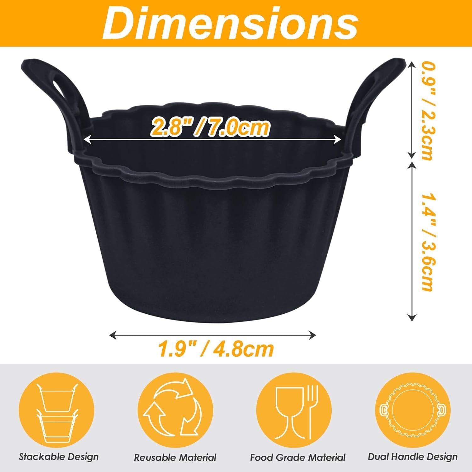 Juego de 12 Tazas de Silicona KOLUTI para Hornear - Antiadherente