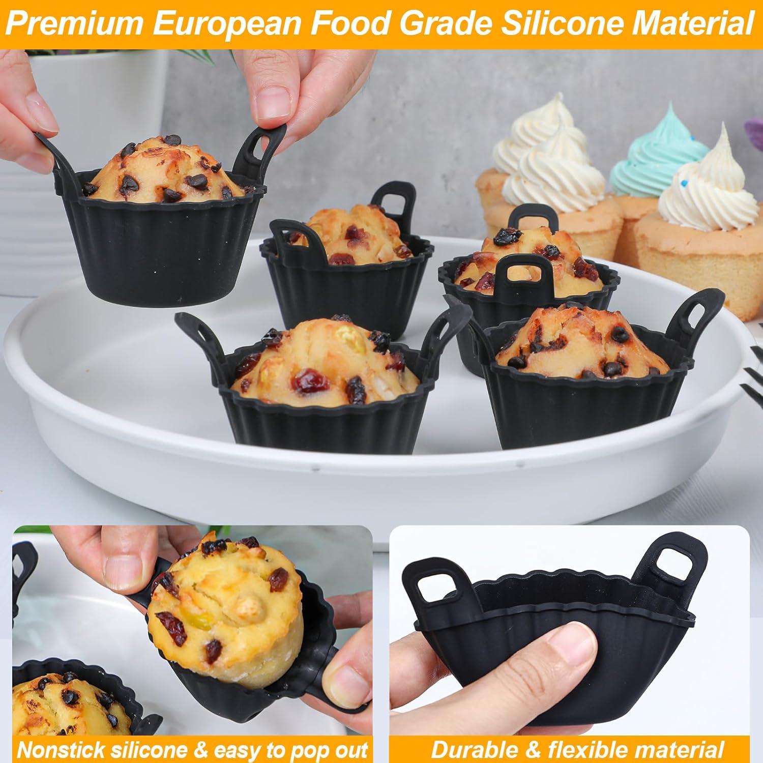 Juego de 12 Tazas de Silicona KOLUTI para Hornear - Antiadherente