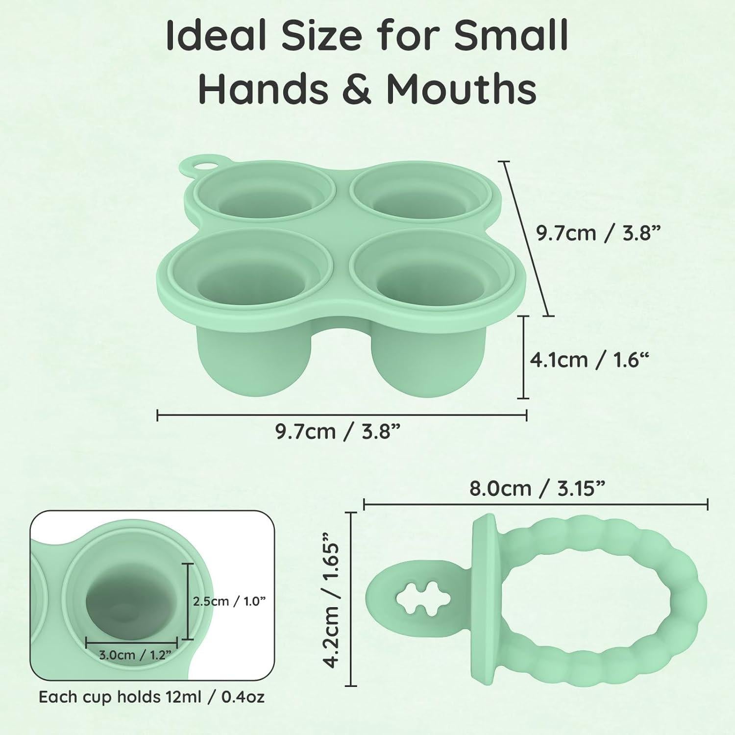 Molde de Helado para Bebés btrfe Verde - Silicona 100% Apta