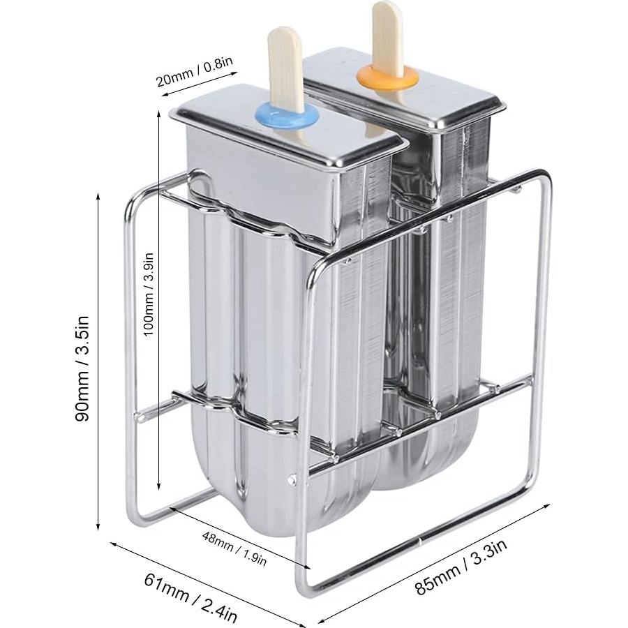 Moldes de Paletas de Acero Inoxidable MOUMOUTEN - Set 2 Piezas