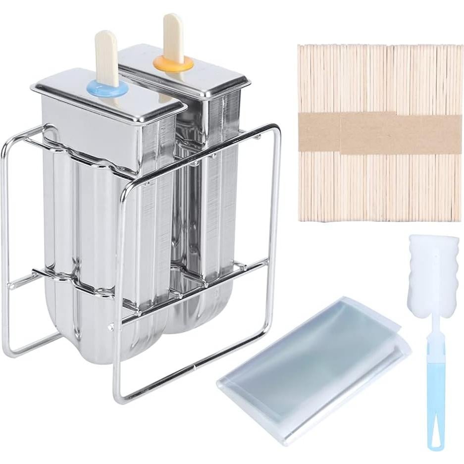 Moldes de Paletas de Acero Inoxidable MOUMOUTEN - Set 2 Piezas