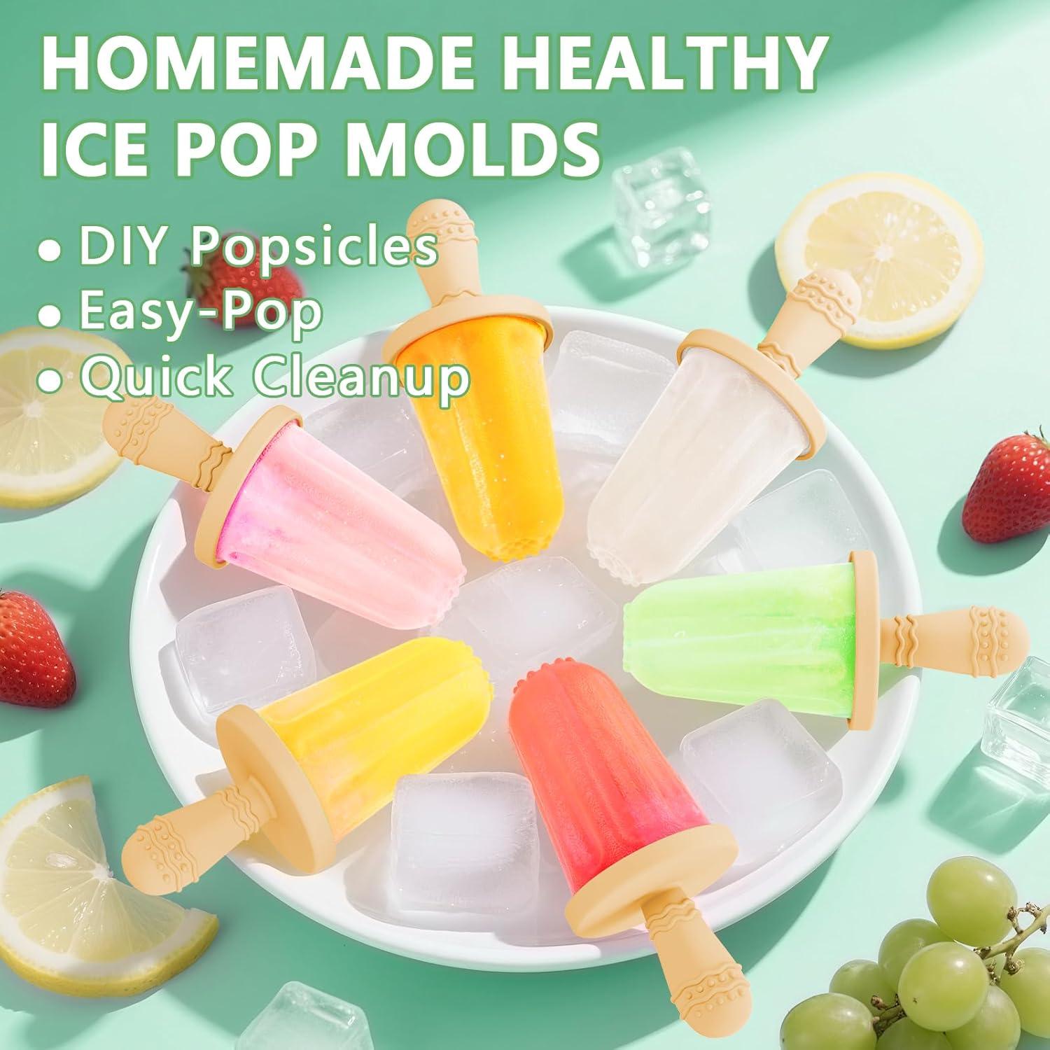 Moldes de Paletas de Silicona btrfe 6 Cavidades 60mL Rojo