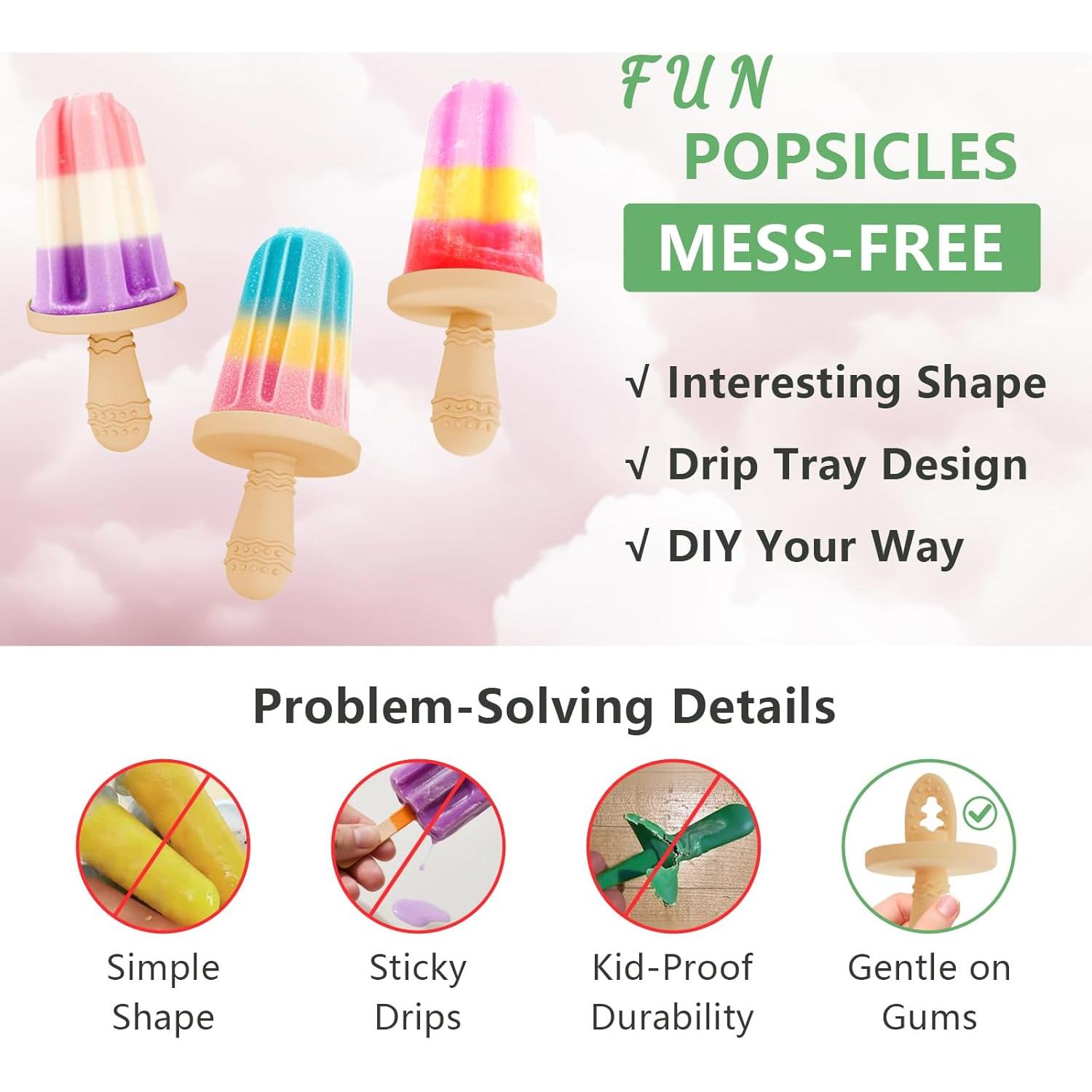 Moldes de Paletas de Silicona btrfe 6 Cavidades 60mL Rojo