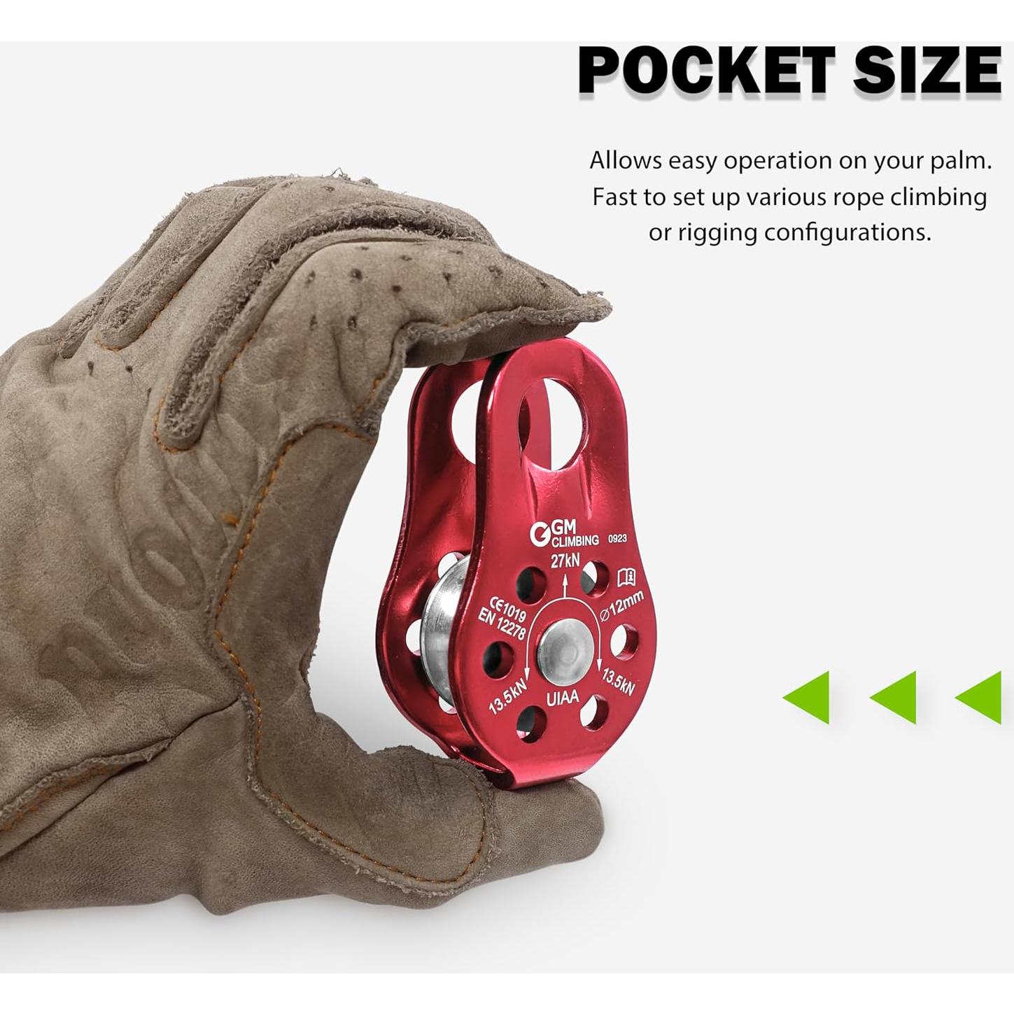 Polea Micro Fija GM CLIMBING 27kN Aluminio Paquete de 2