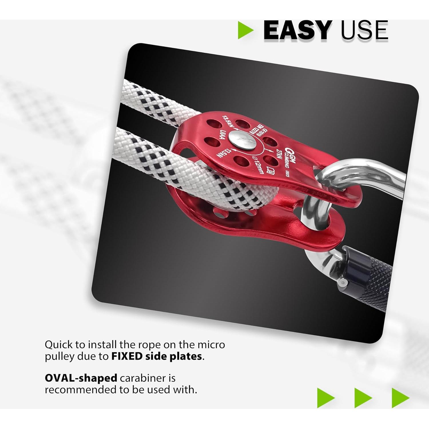 Polea Micro Fija GM CLIMBING 27kN Aluminio Paquete de 2