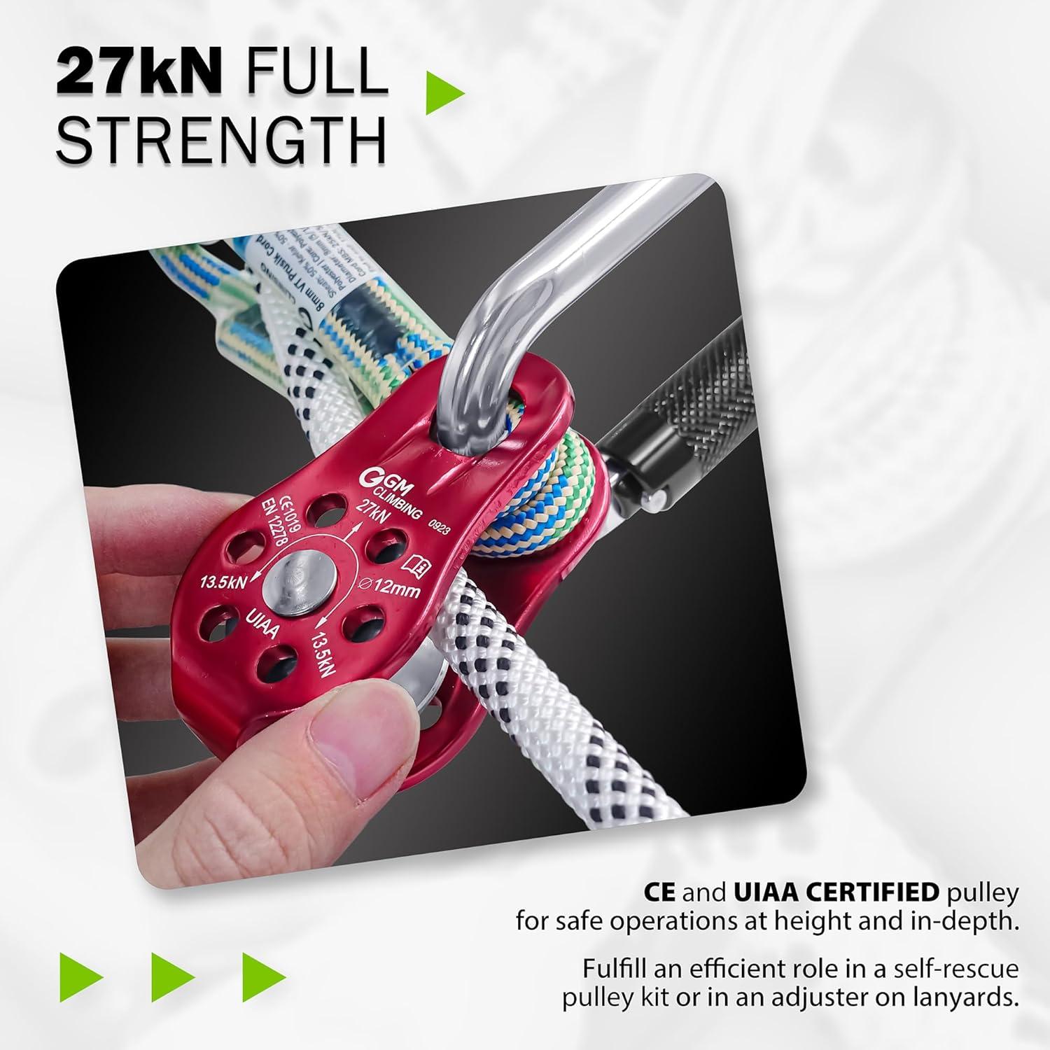 Polea Micro Fija GM CLIMBING 27kN Aluminio Paquete de 2