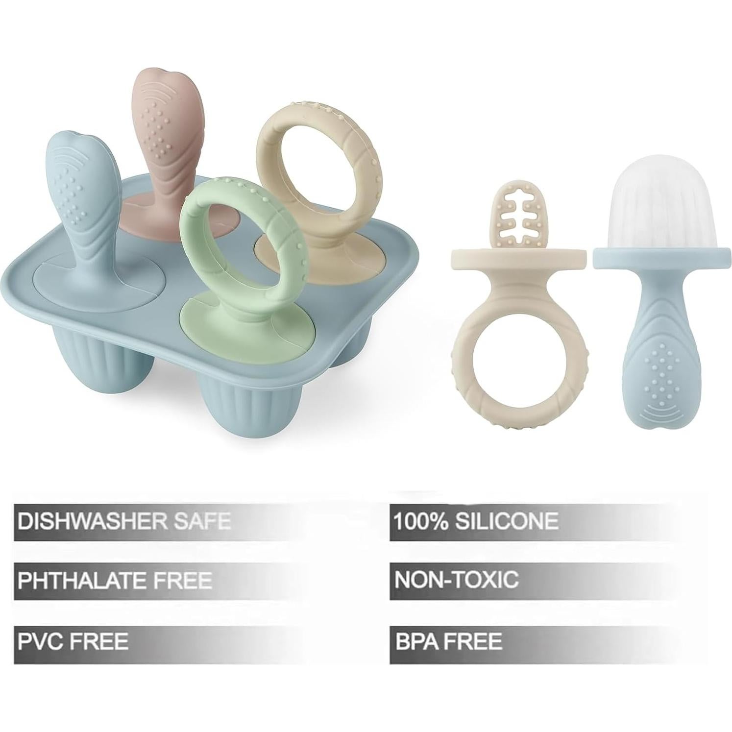 Moldes de Silicona para Paletas PandaEar - 2 Piezas, 8 Cavidades