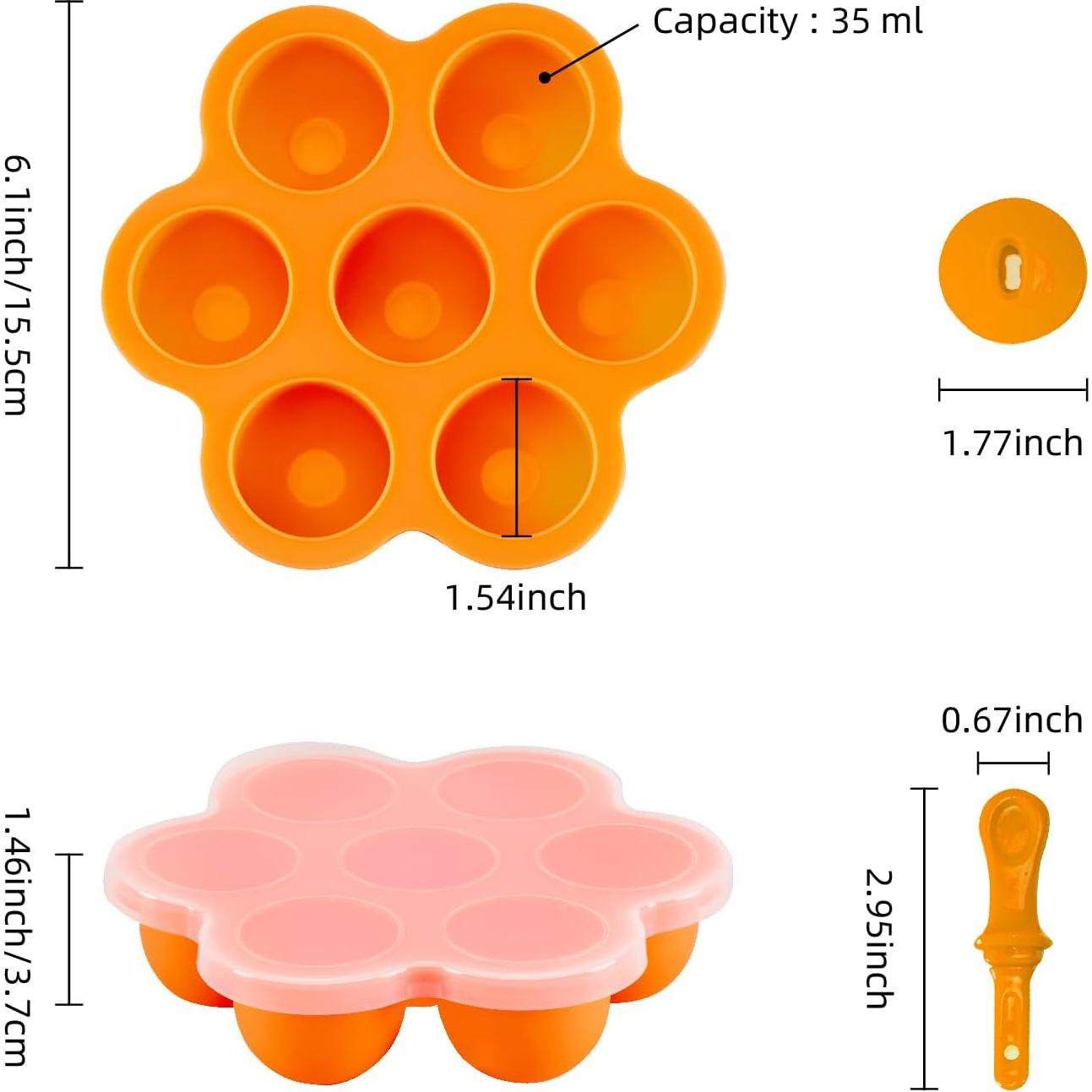 Molde de Paletas de Silicona TEIBVG 7 Cavidades Naranja