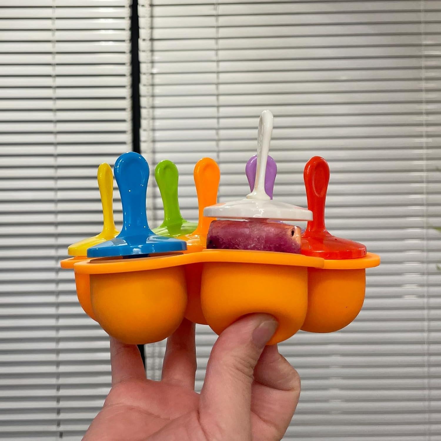 Molde de Paletas de Silicona TEIBVG 7 Cavidades Naranja