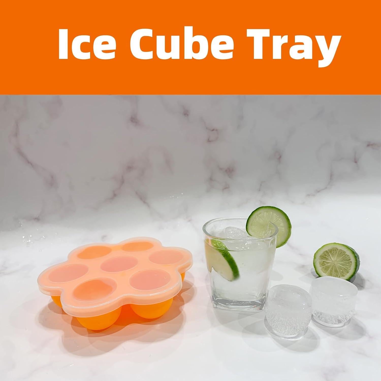 Molde de Paletas de Silicona TEIBVG 7 Cavidades Naranja