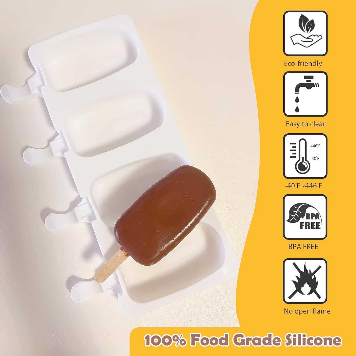 Juego de Moldes para Paletas de Silicona AICMEI 3 Piezas 12 Cavidades