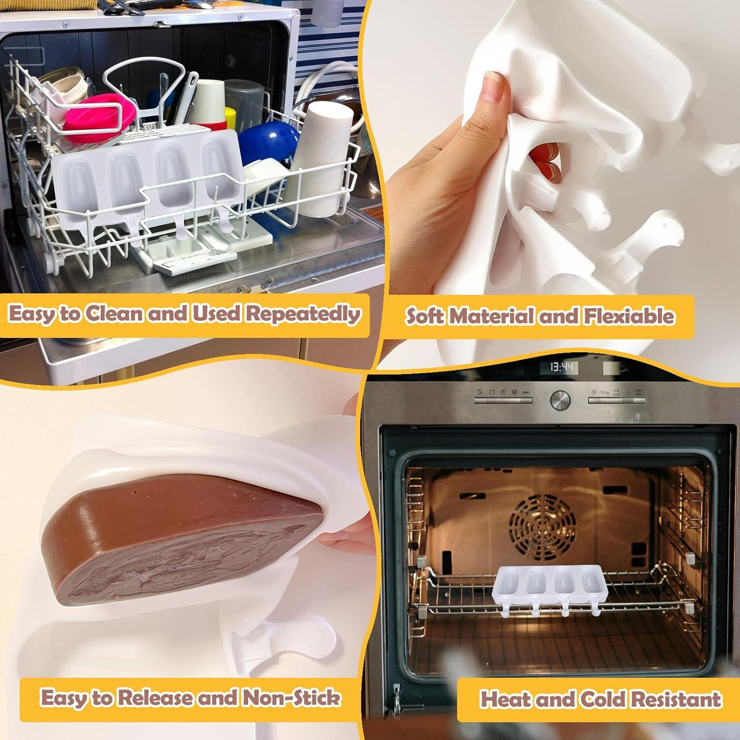 Juego de Moldes para Paletas de Silicona AICMEI 3 Piezas 12 Cavidades