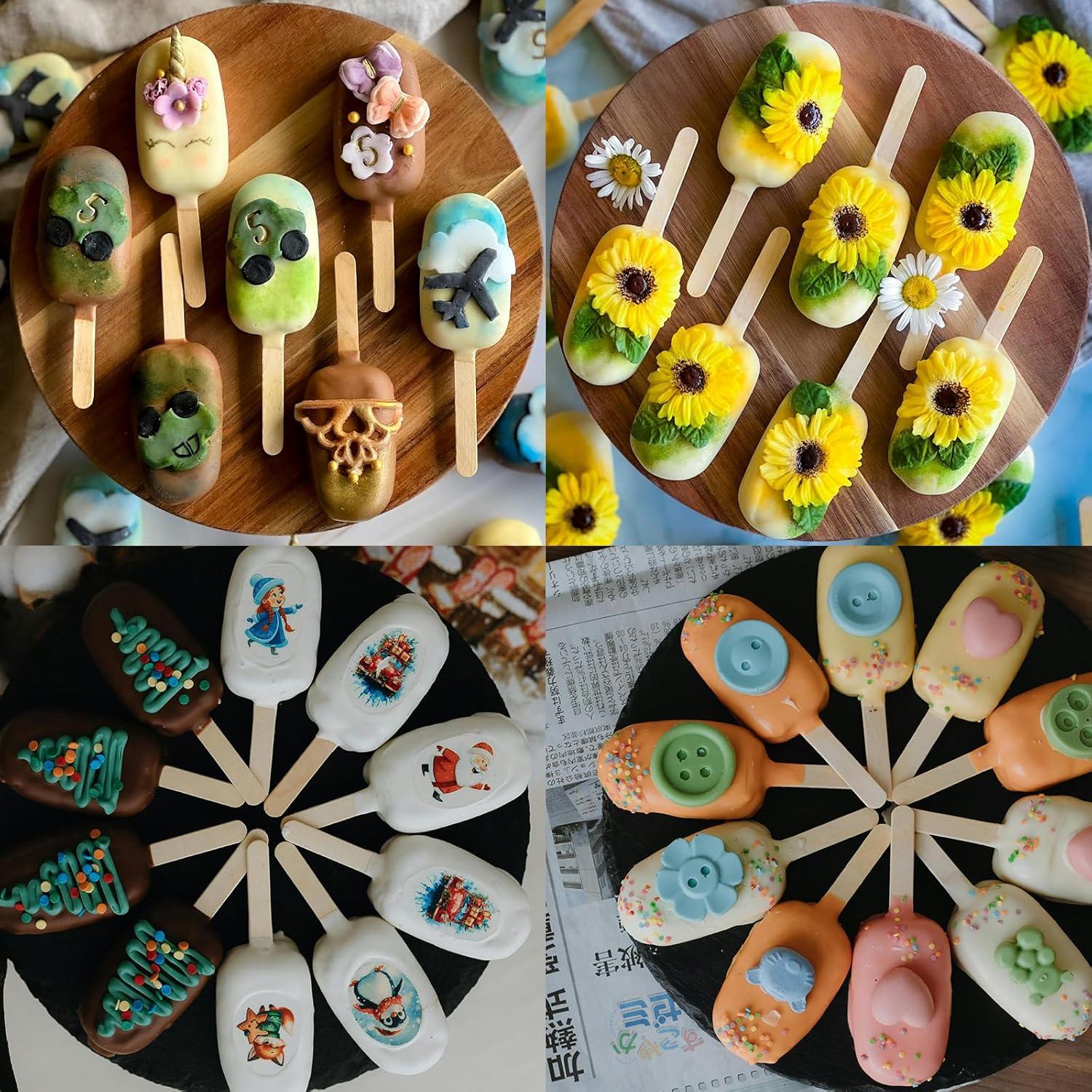 Juego de Moldes para Paletas de Silicona AICMEI 3 Piezas 12 Cavidades