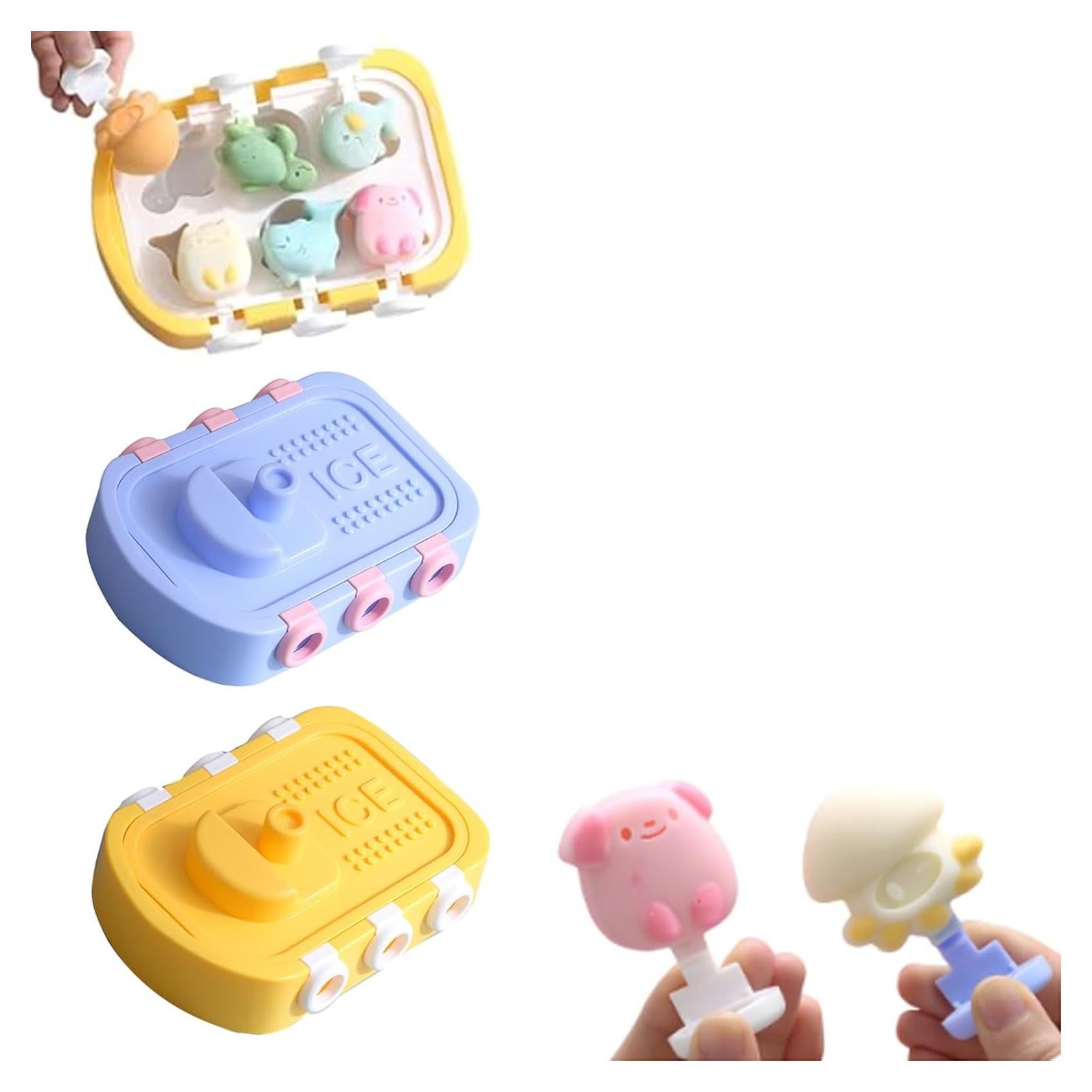 Molde de Helado de Silicona AsggBah Barco 6 Piezas Amarillo