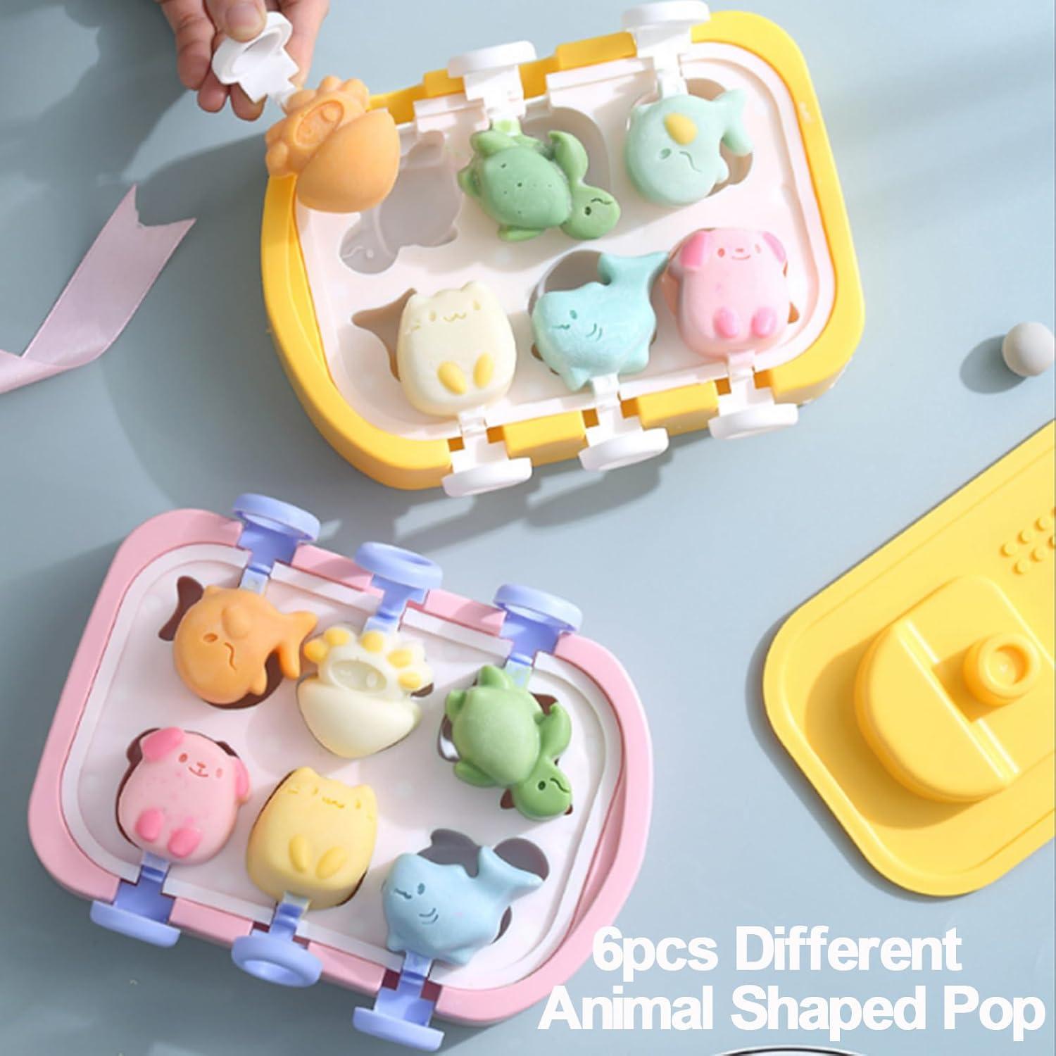 Molde de Helado de Silicona AsggBah Barco 6 Piezas Amarillo