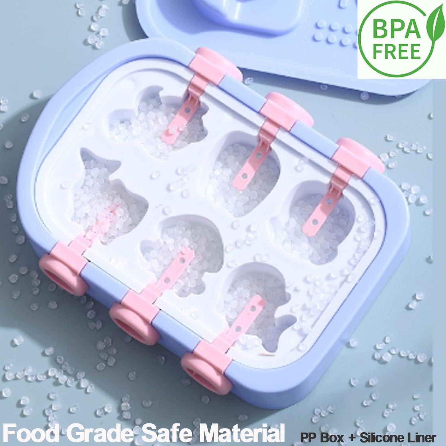 Molde de Helado de Silicona AsggBah Barco 6 Piezas Amarillo