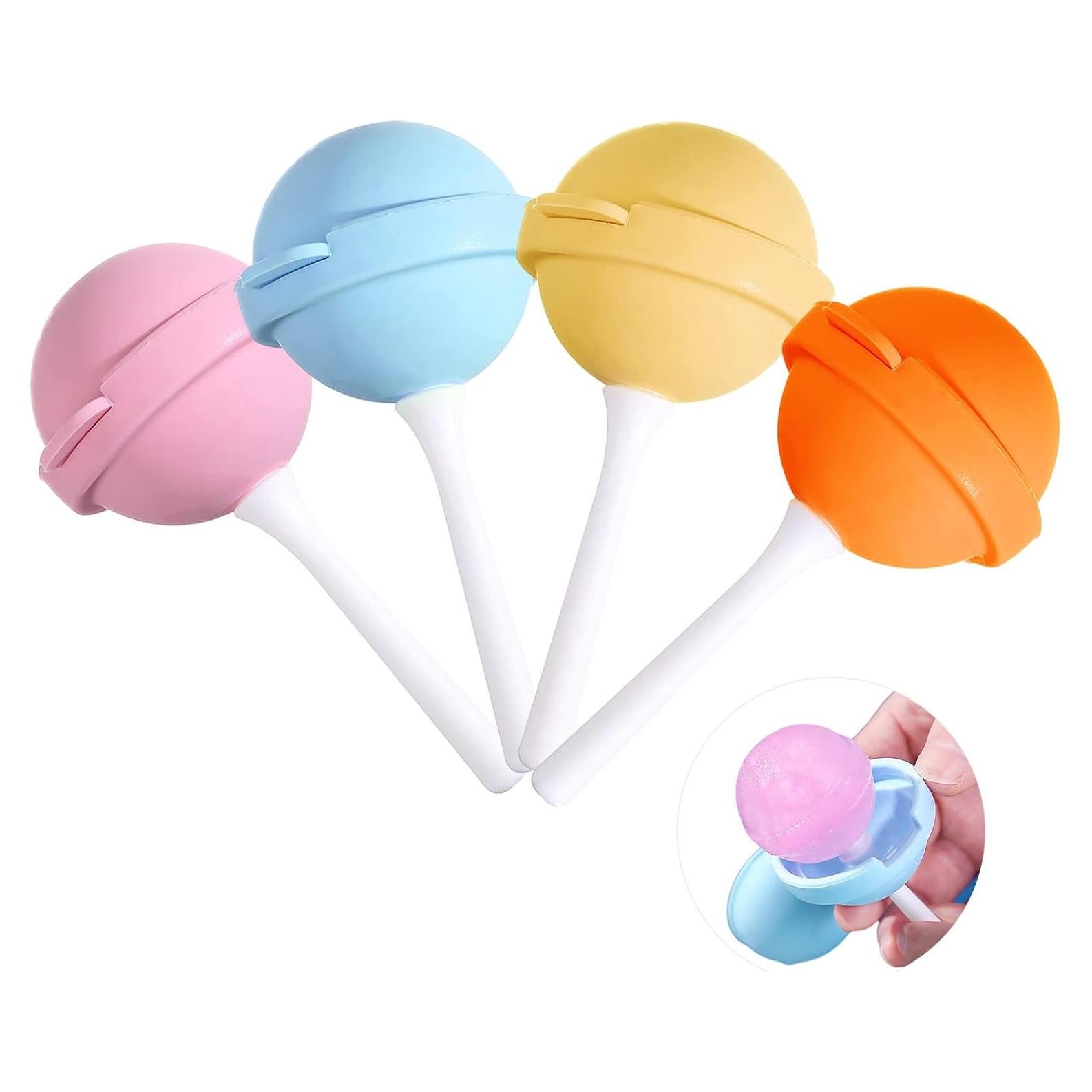 Molde de Paletas de Silicona VDKIDKT - 4 Piezas, Rosa/Azul/Amarillo/Naranja