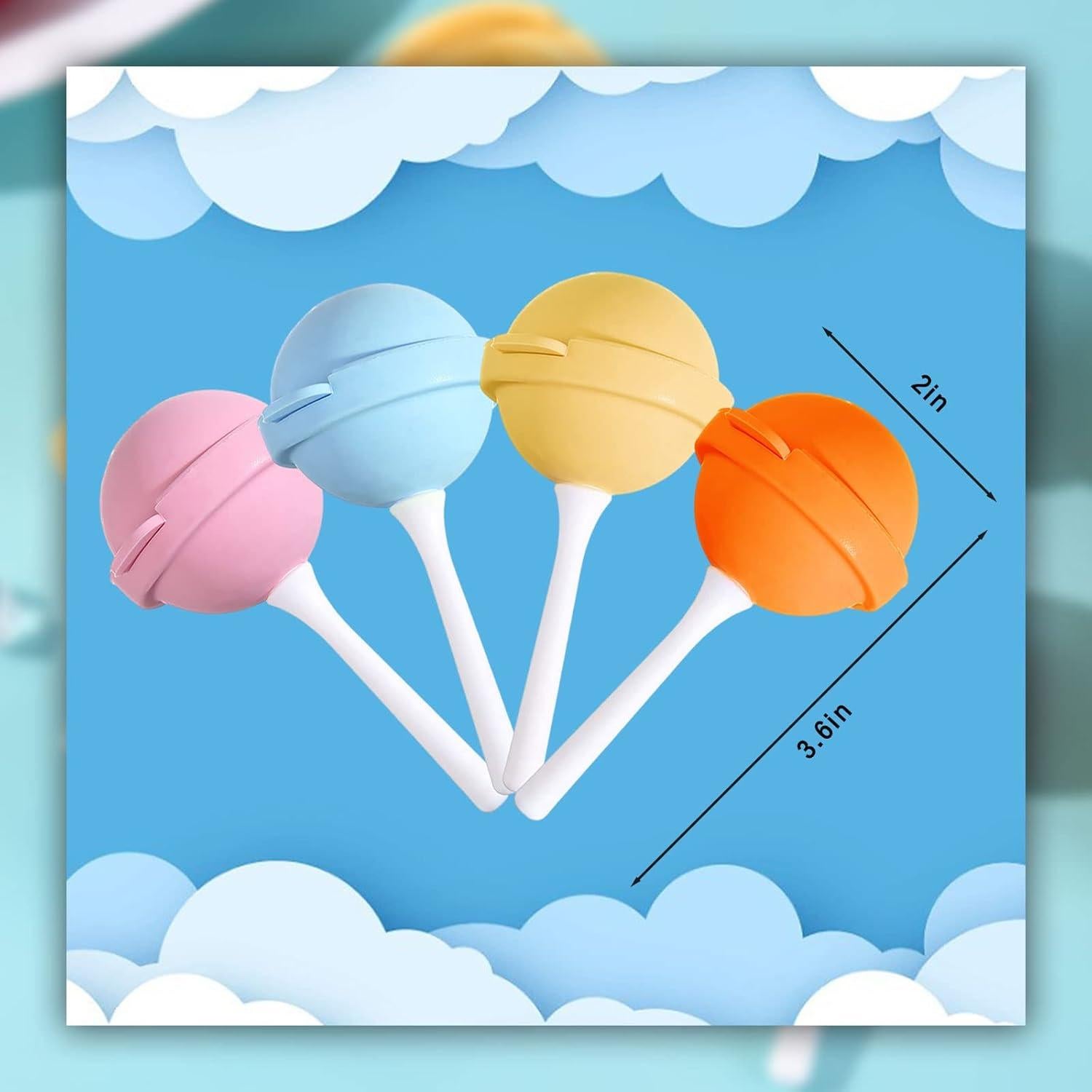 Molde de Paletas de Silicona VDKIDKT - 4 Piezas, Rosa/Azul/Amarillo/Naranja