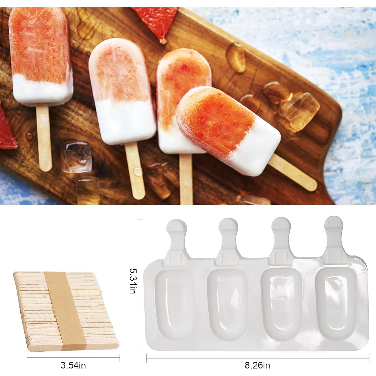 Molde de Silicona para Helados ZUDKSUY 4 Piezas Ovalados y Rejilla