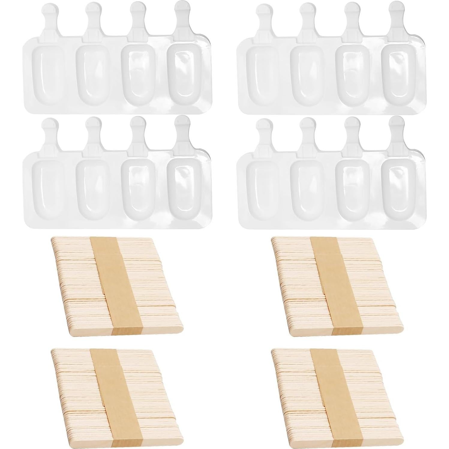 Molde de Silicona para Helados ZUDKSUY 4 Piezas Ovalados y Rejilla